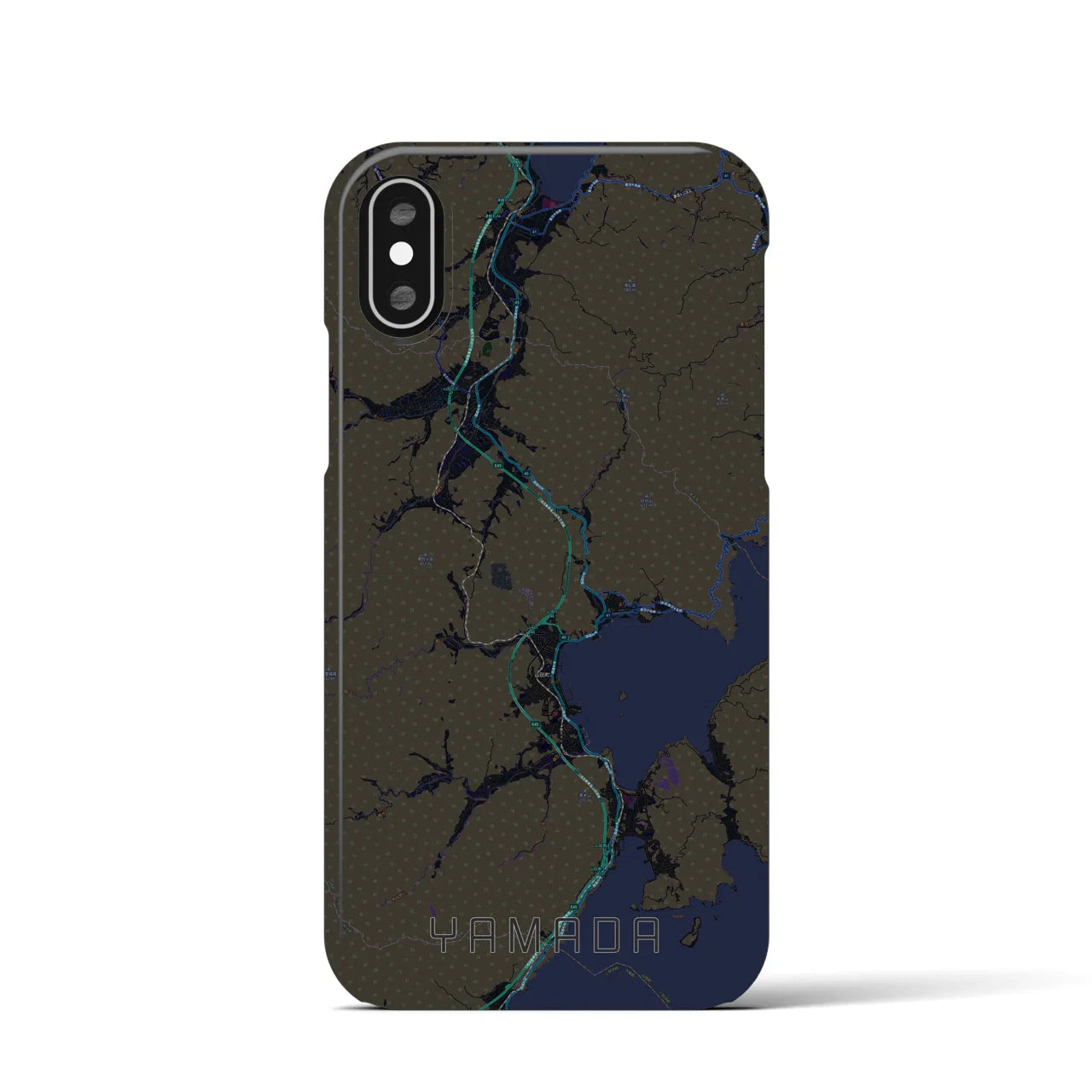 【山田(岩手県)】地図柄iPhoneケース(バックカバータイプ)