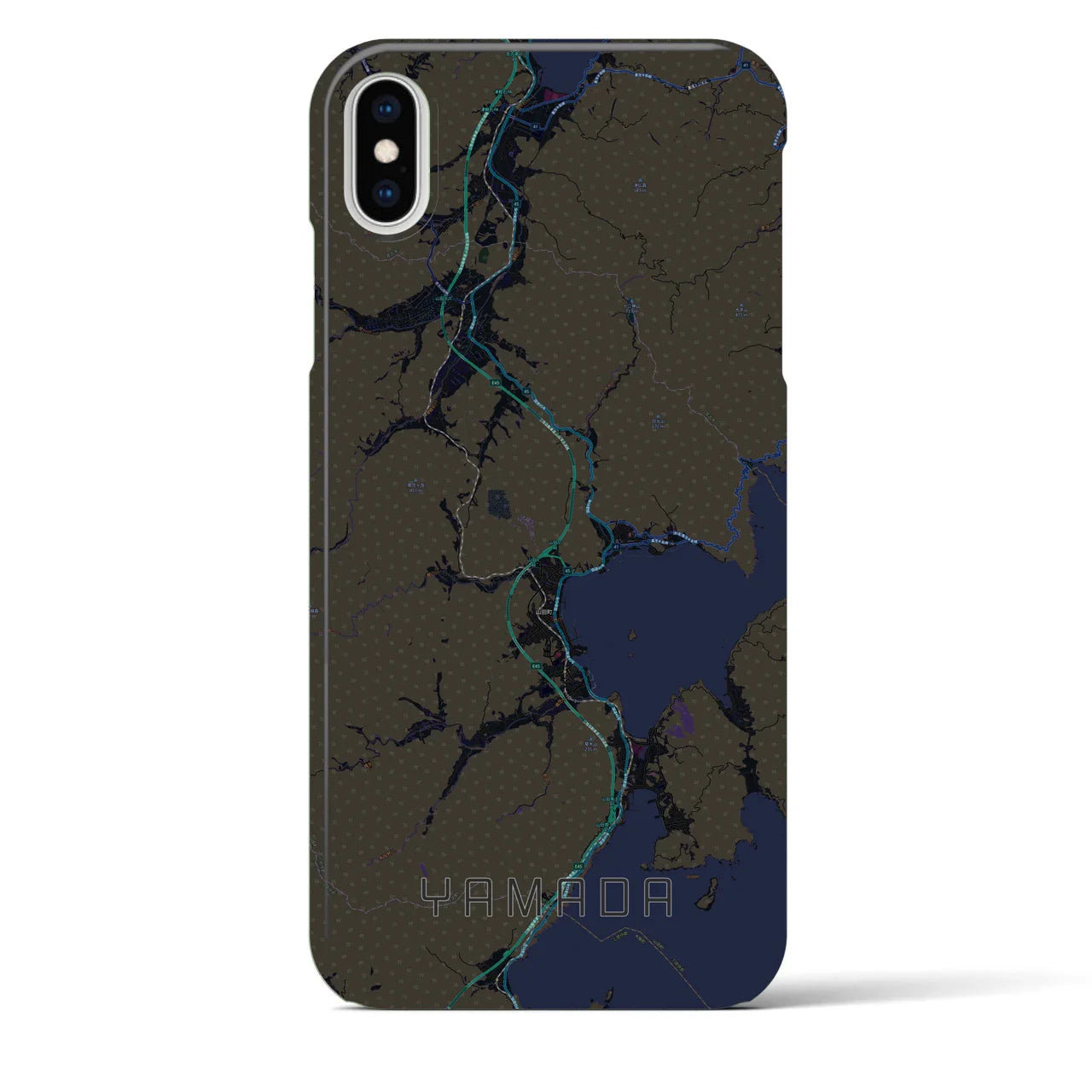 【山田(岩手県)】地図柄iPhoneケース(バックカバータイプ)