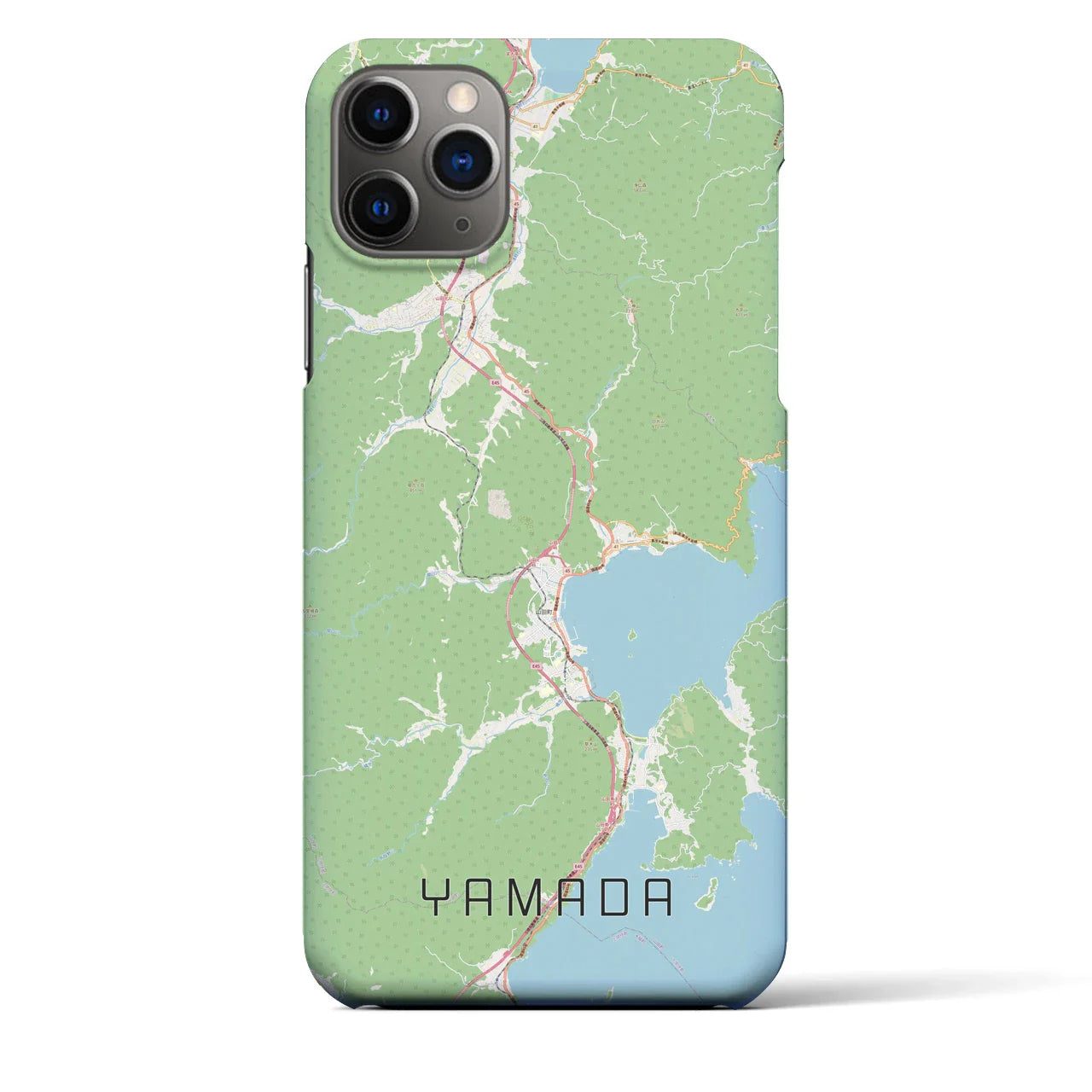 【山田(岩手県)】地図柄iPhoneケース(バックカバータイプ)
