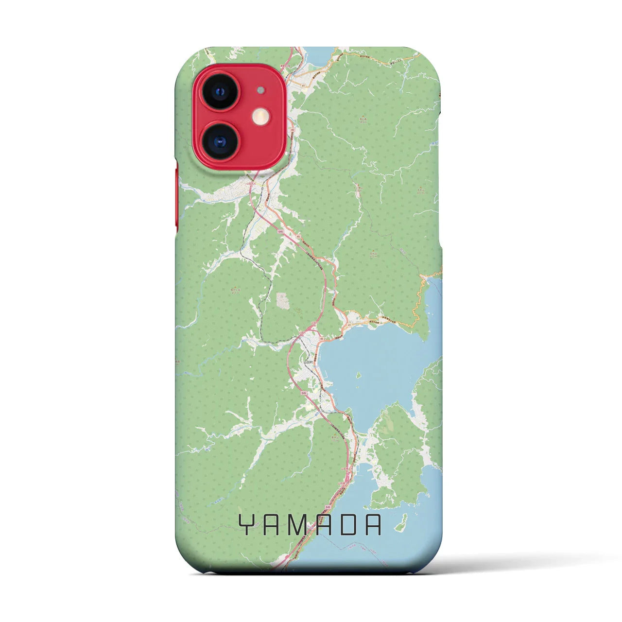 【山田(岩手県)】地図柄iPhoneケース(バックカバータイプ)