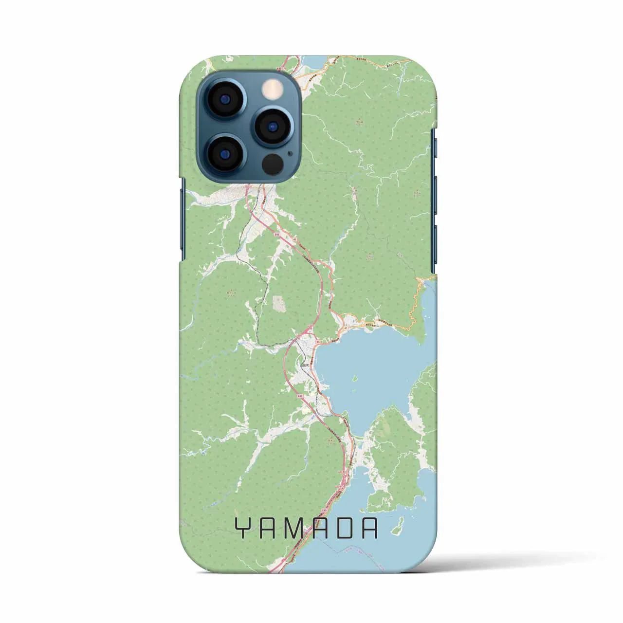 【山田(岩手県)】地図柄iPhoneケース(バックカバータイプ)