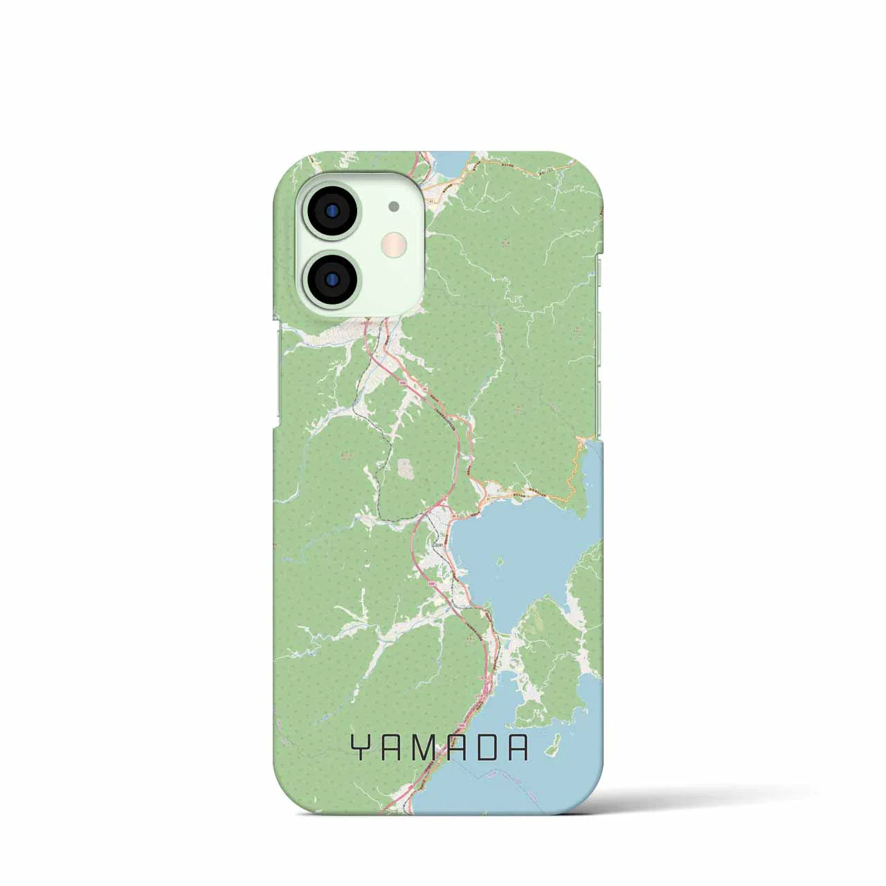 【山田(岩手県)】地図柄iPhoneケース(バックカバータイプ)