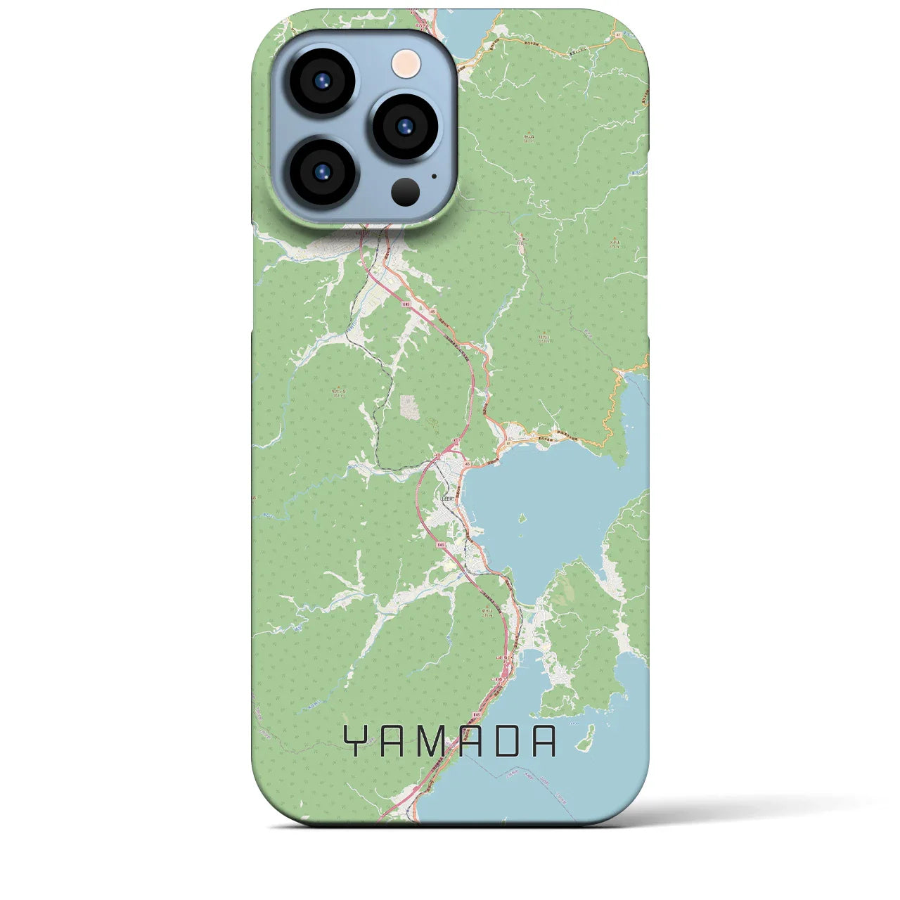 【山田(岩手県)】地図柄iPhoneケース(バックカバータイプ)