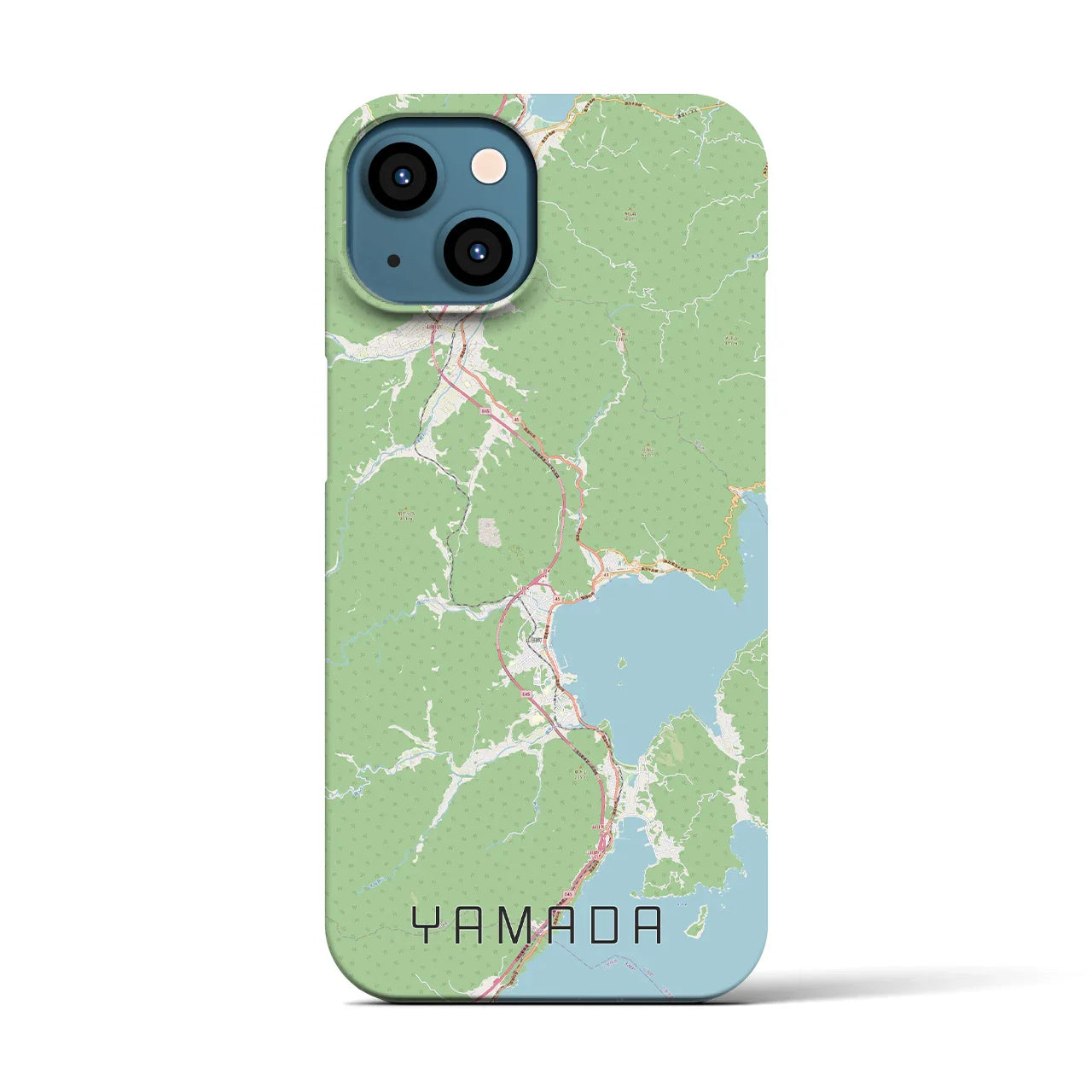 【山田(岩手県)】地図柄iPhoneケース(バックカバータイプ)
