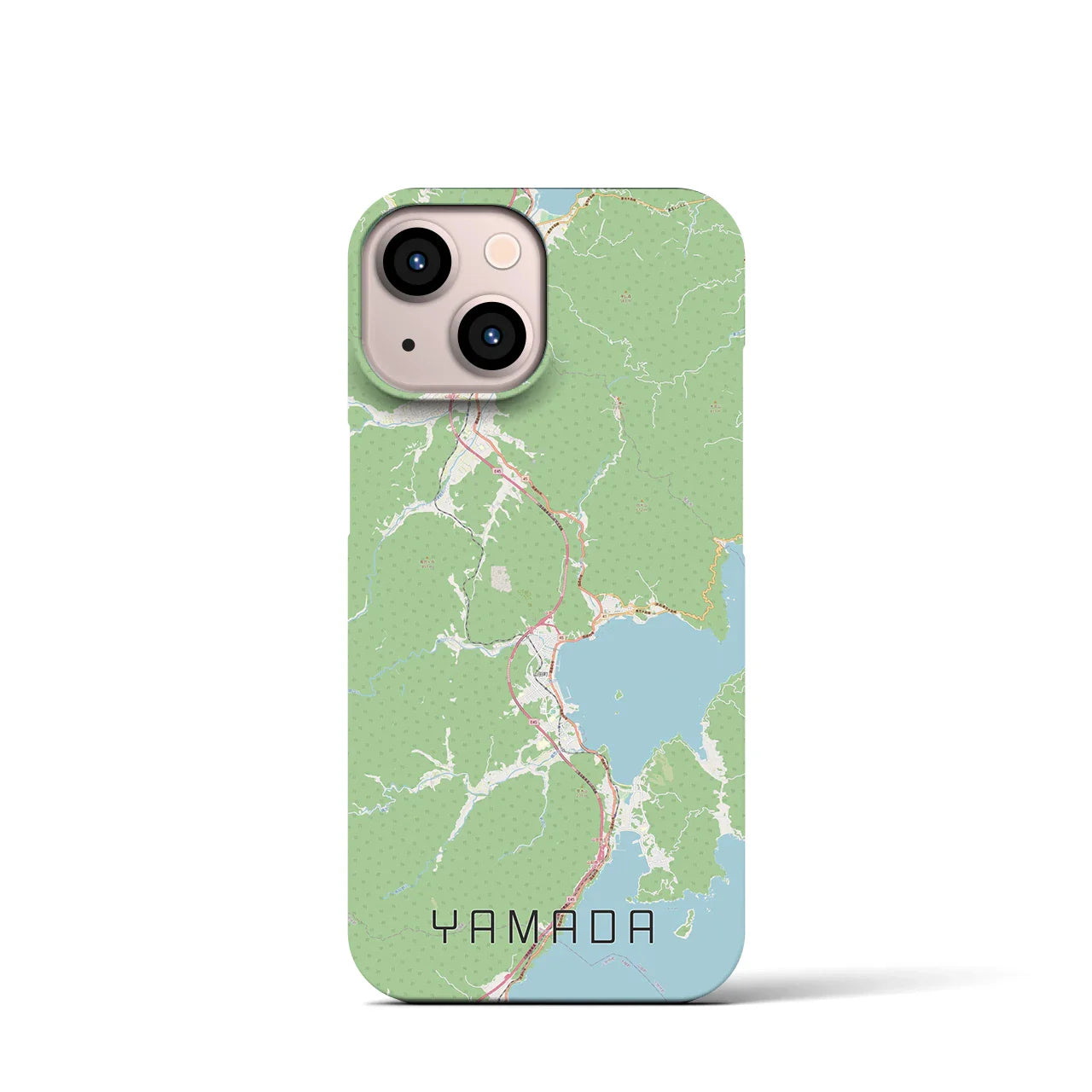 【山田(岩手県)】地図柄iPhoneケース(バックカバータイプ)