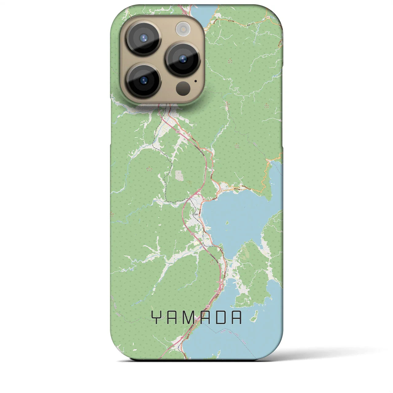 【山田(岩手県)】地図柄iPhoneケース(バックカバータイプ)