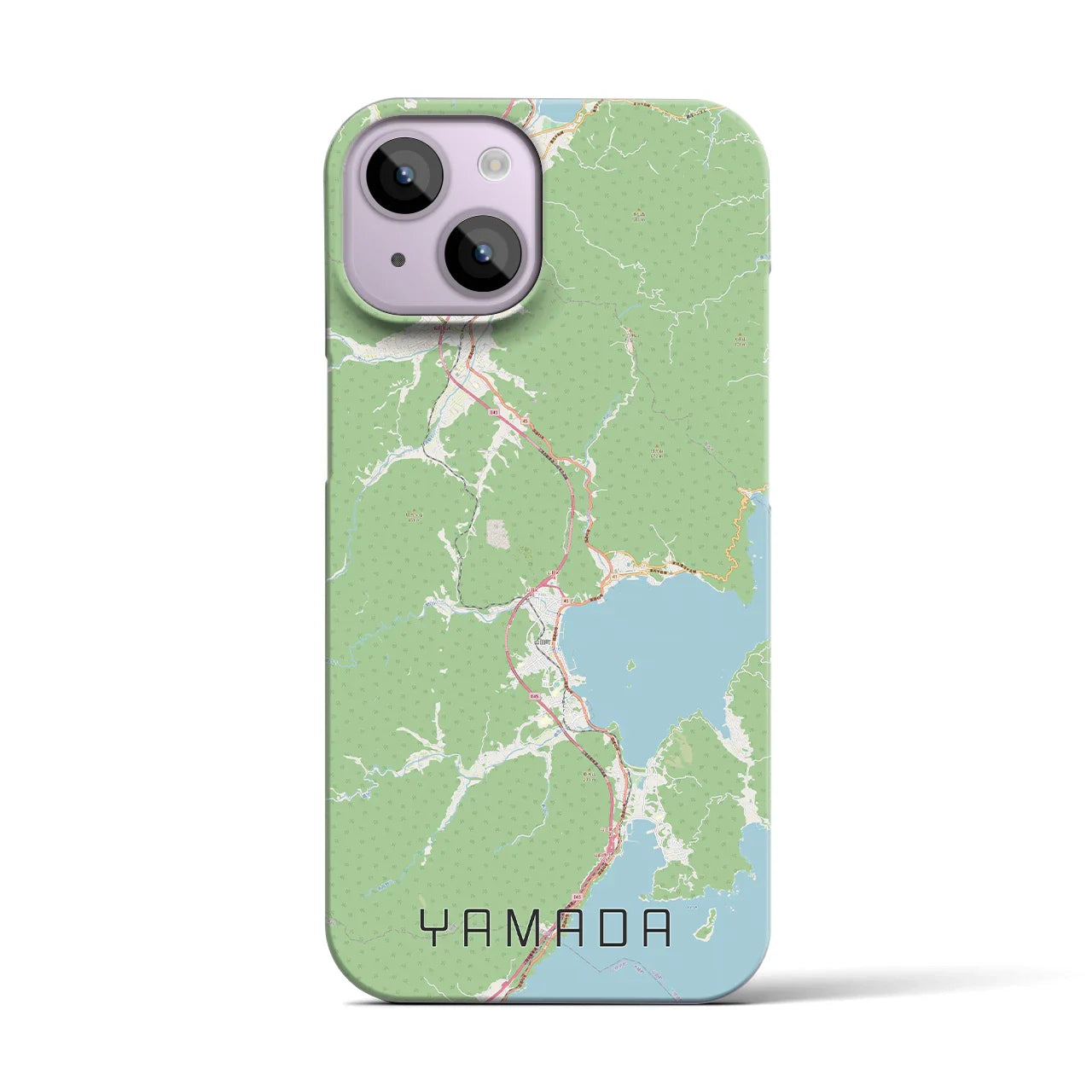 【山田(岩手県)】地図柄iPhoneケース(バックカバータイプ)