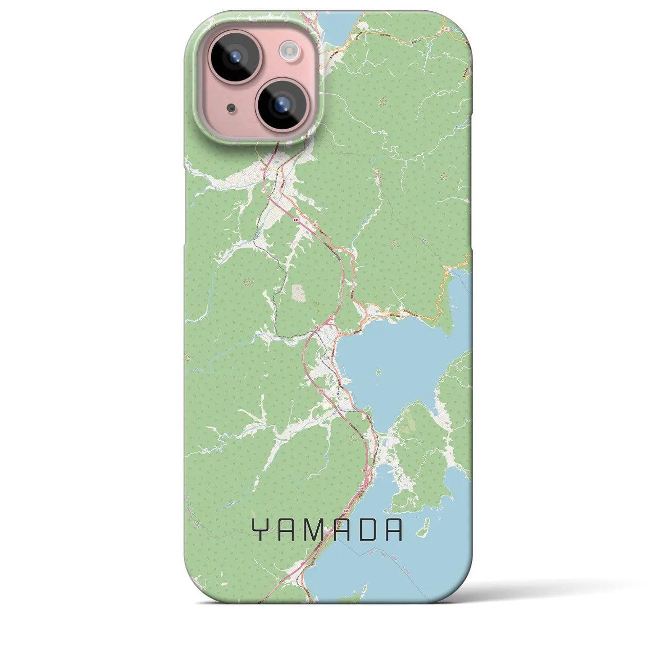 【山田(岩手県)】地図柄iPhoneケース(バックカバータイプ)