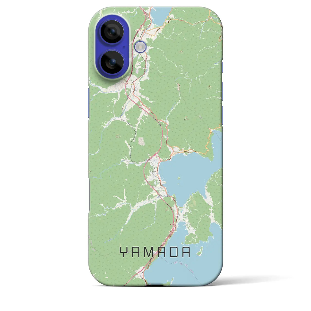 【山田(岩手県)】地図柄iPhoneケース(バックカバータイプ)ナチュラル・iPhone 16 Pro Max 用
