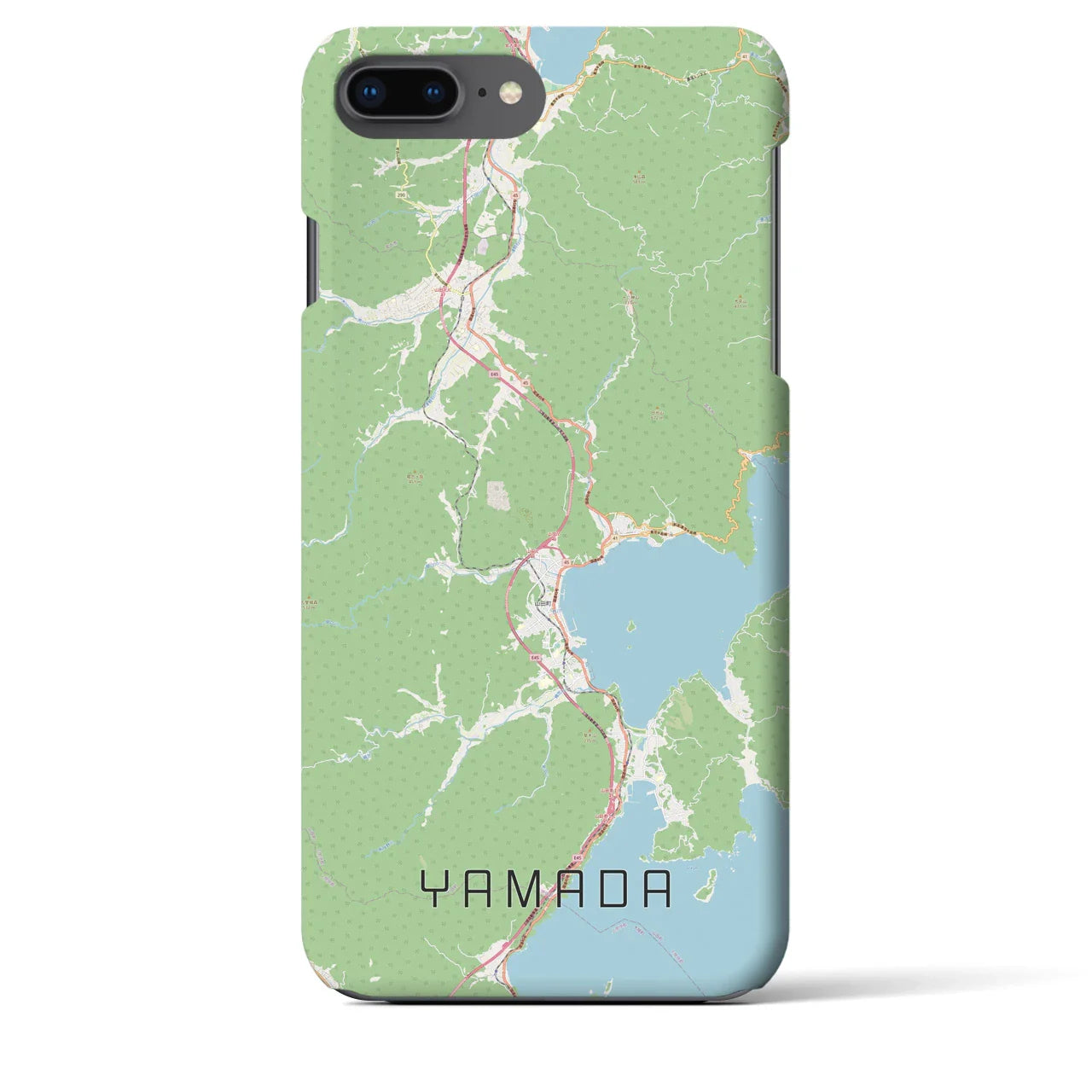 【山田(岩手県)】地図柄iPhoneケース(バックカバータイプ)