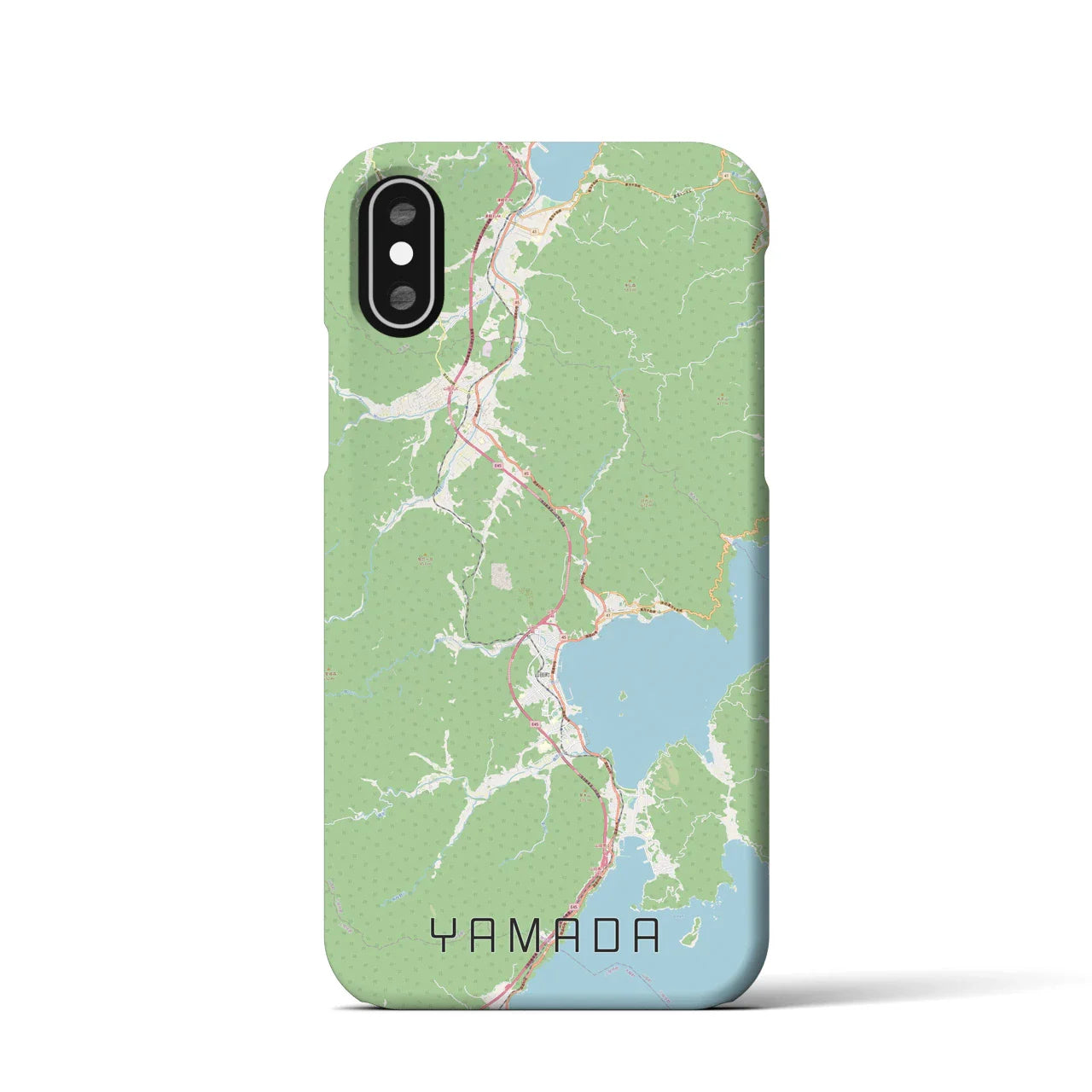 【山田(岩手県)】地図柄iPhoneケース(バックカバータイプ)