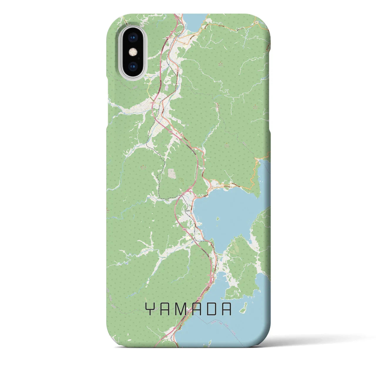 【山田(岩手県)】地図柄iPhoneケース(バックカバータイプ)