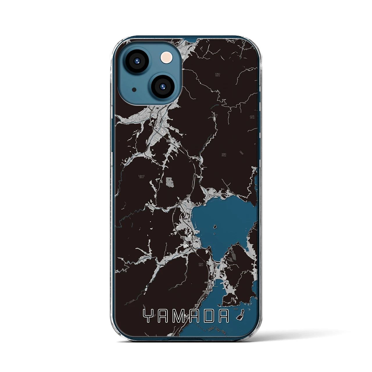 【山田(岩手県)】地図柄iPhoneケース(クリアタイプ)