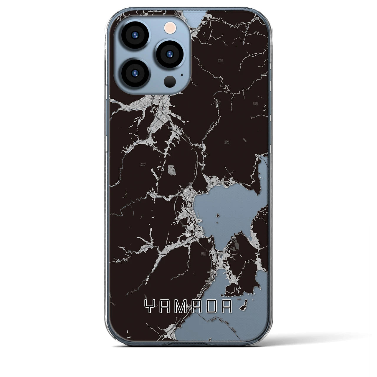 【山田(岩手県)】地図柄iPhoneケース(クリアタイプ)