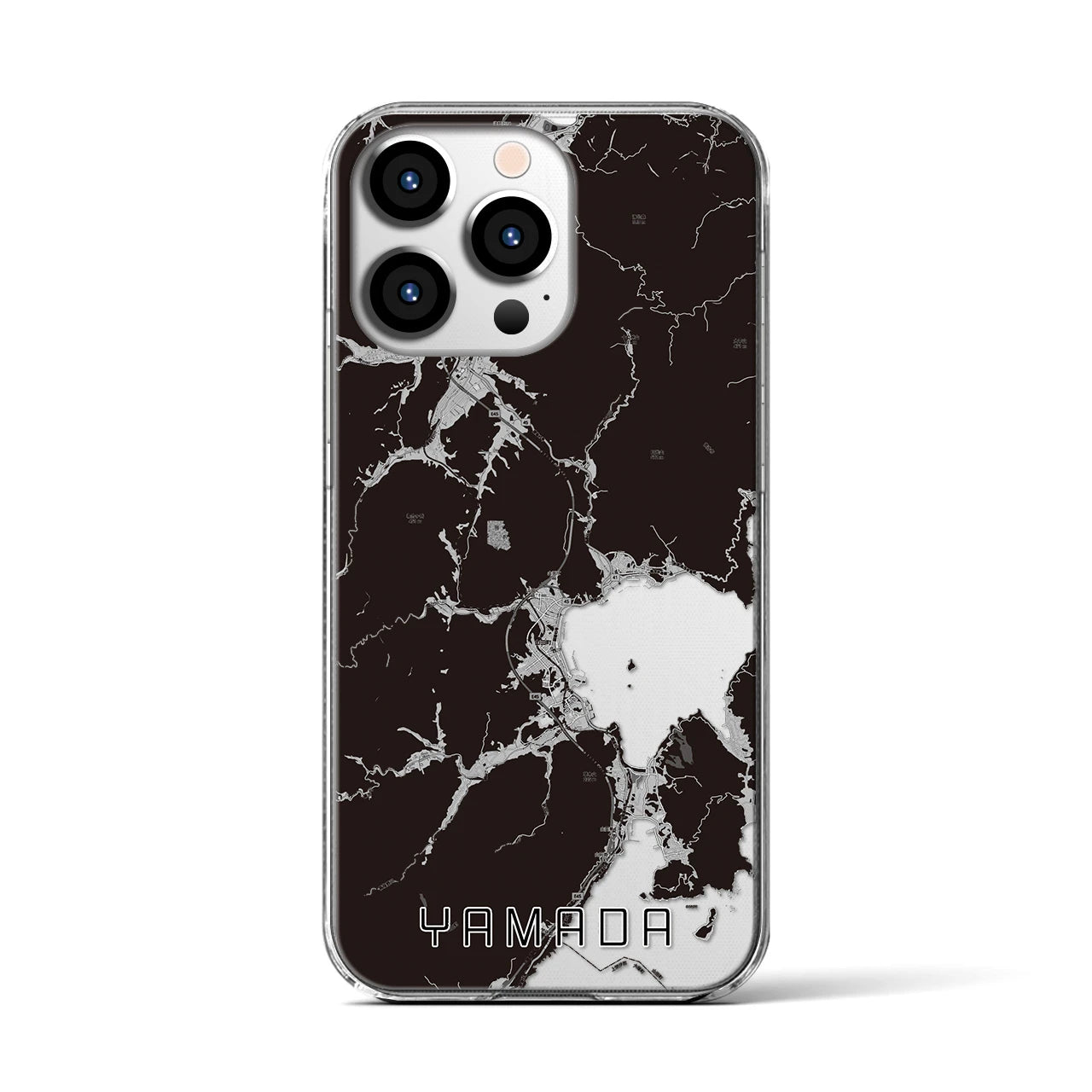 【山田(岩手県)】地図柄iPhoneケース(クリアタイプ)