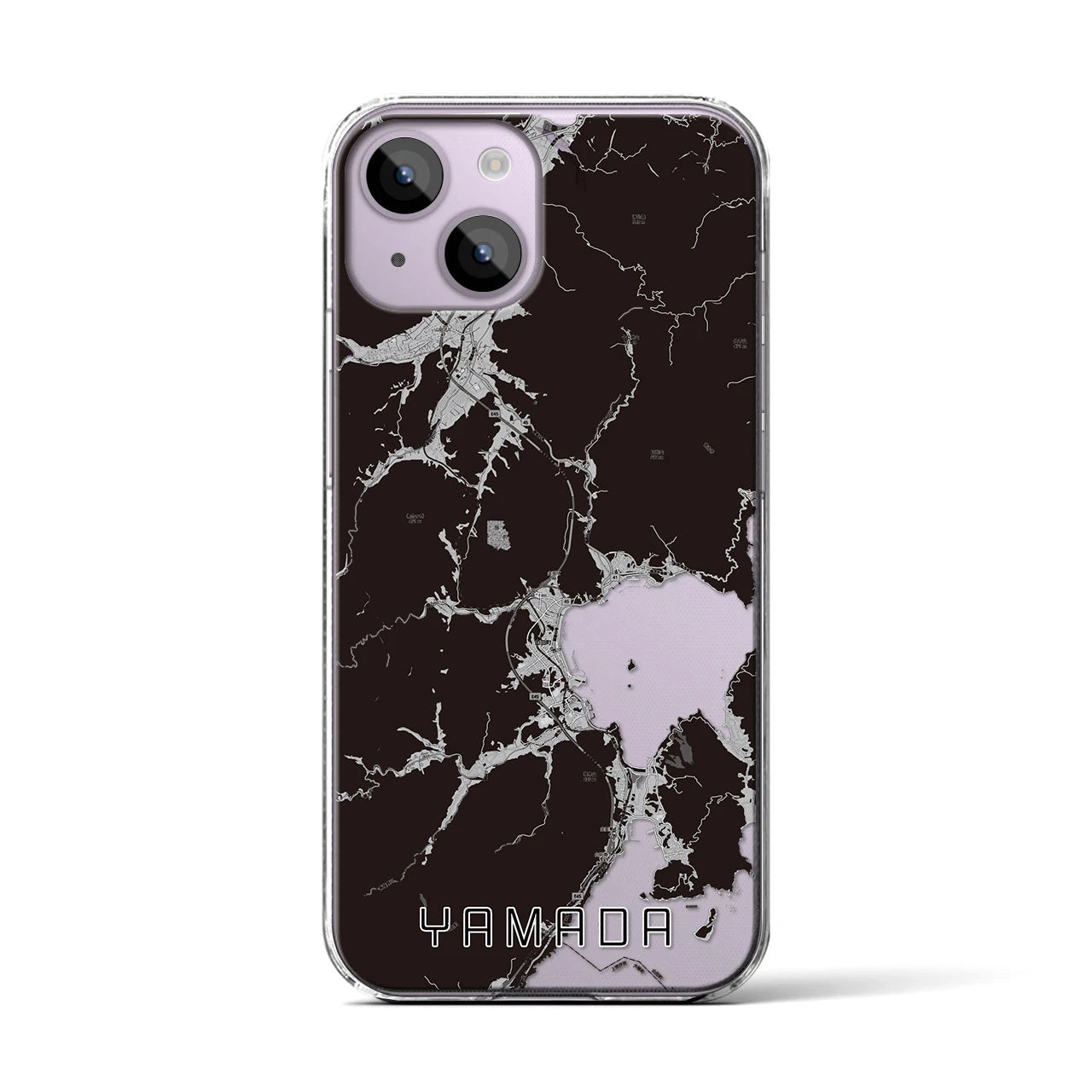 【山田(岩手県)】地図柄iPhoneケース(クリアタイプ)