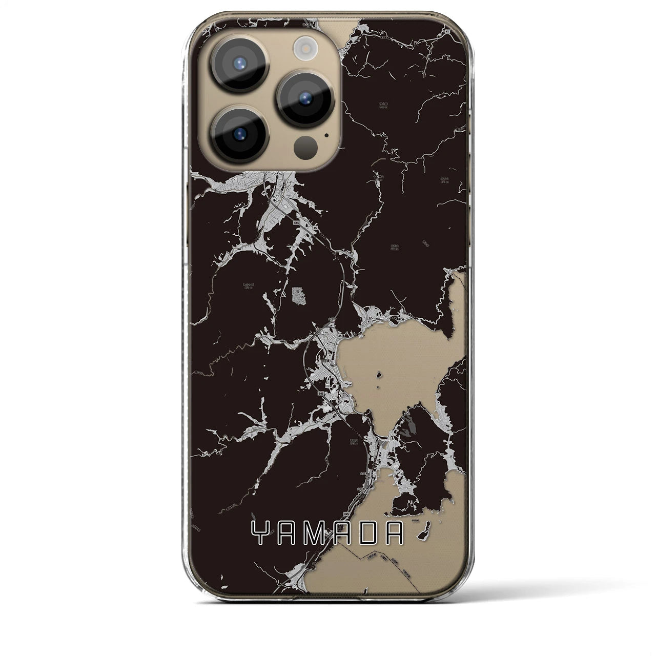 【山田(岩手県)】地図柄iPhoneケース(クリアタイプ)