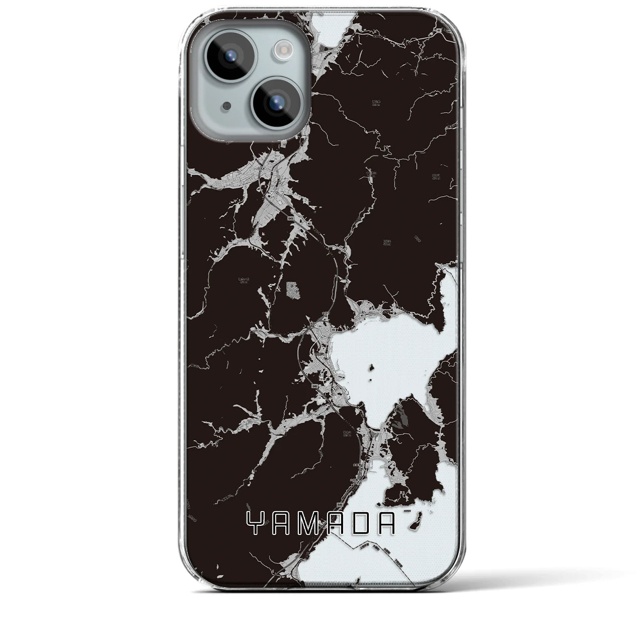 【山田(岩手県)】地図柄iPhoneケース(クリアタイプ)