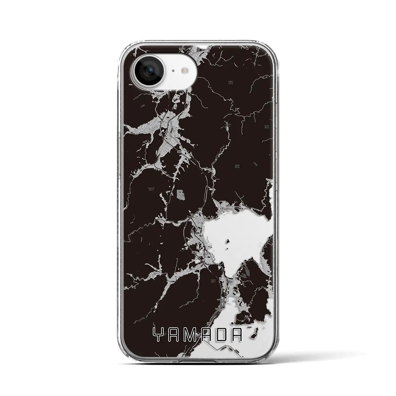【山田(岩手県)】地図柄iPhoneケース(クリアタイプ)