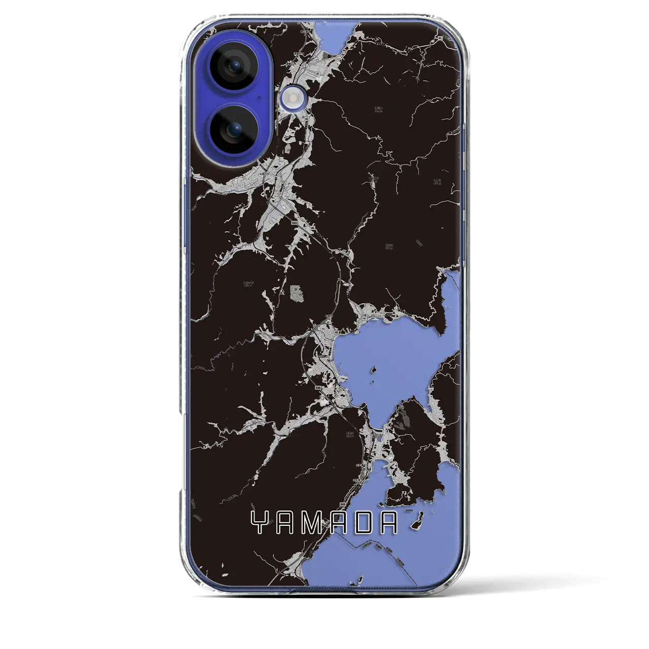【山田(岩手県)】地図柄iPhoneケース(クリアタイプ)