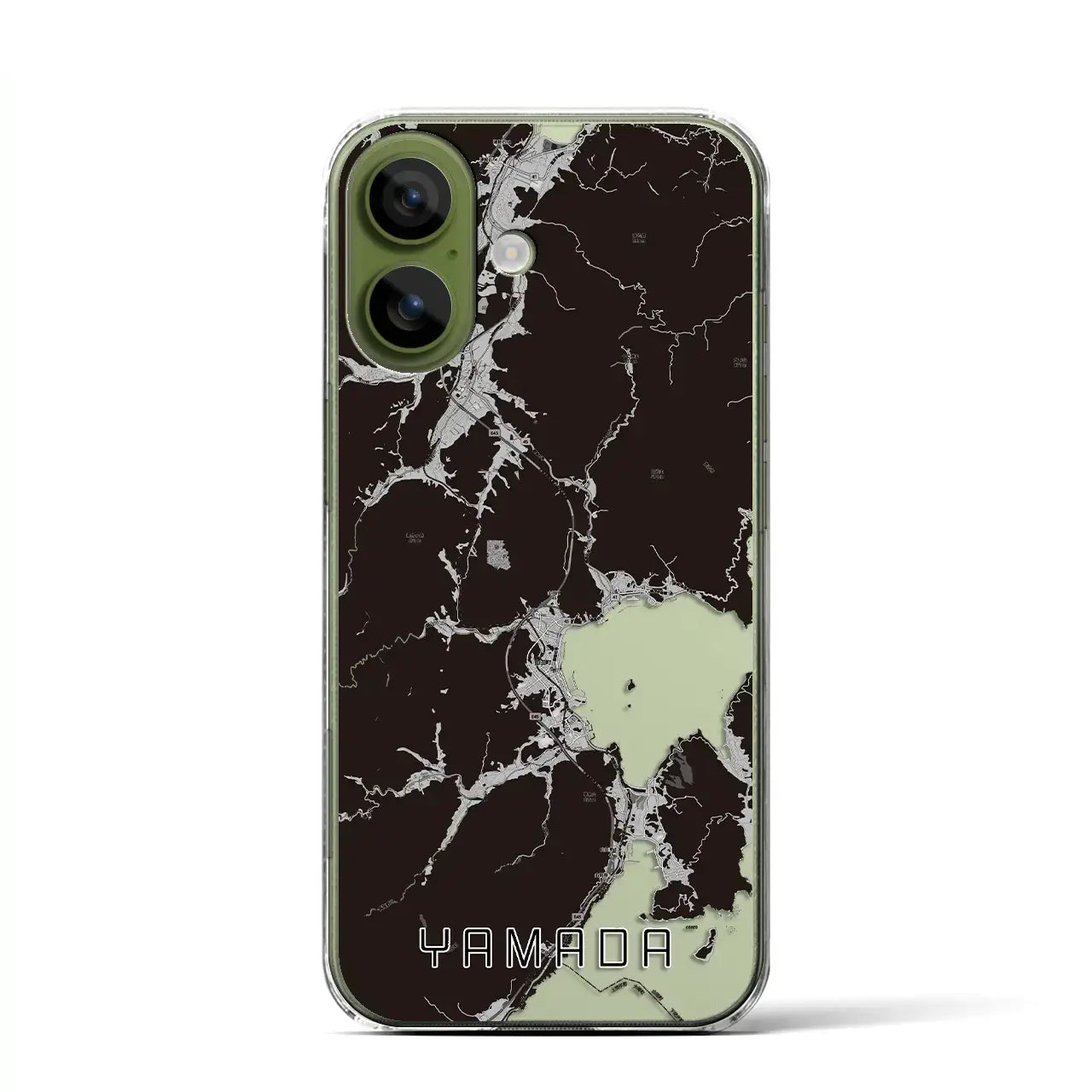 【山田(岩手県)】地図柄iPhoneケース(クリアタイプ)