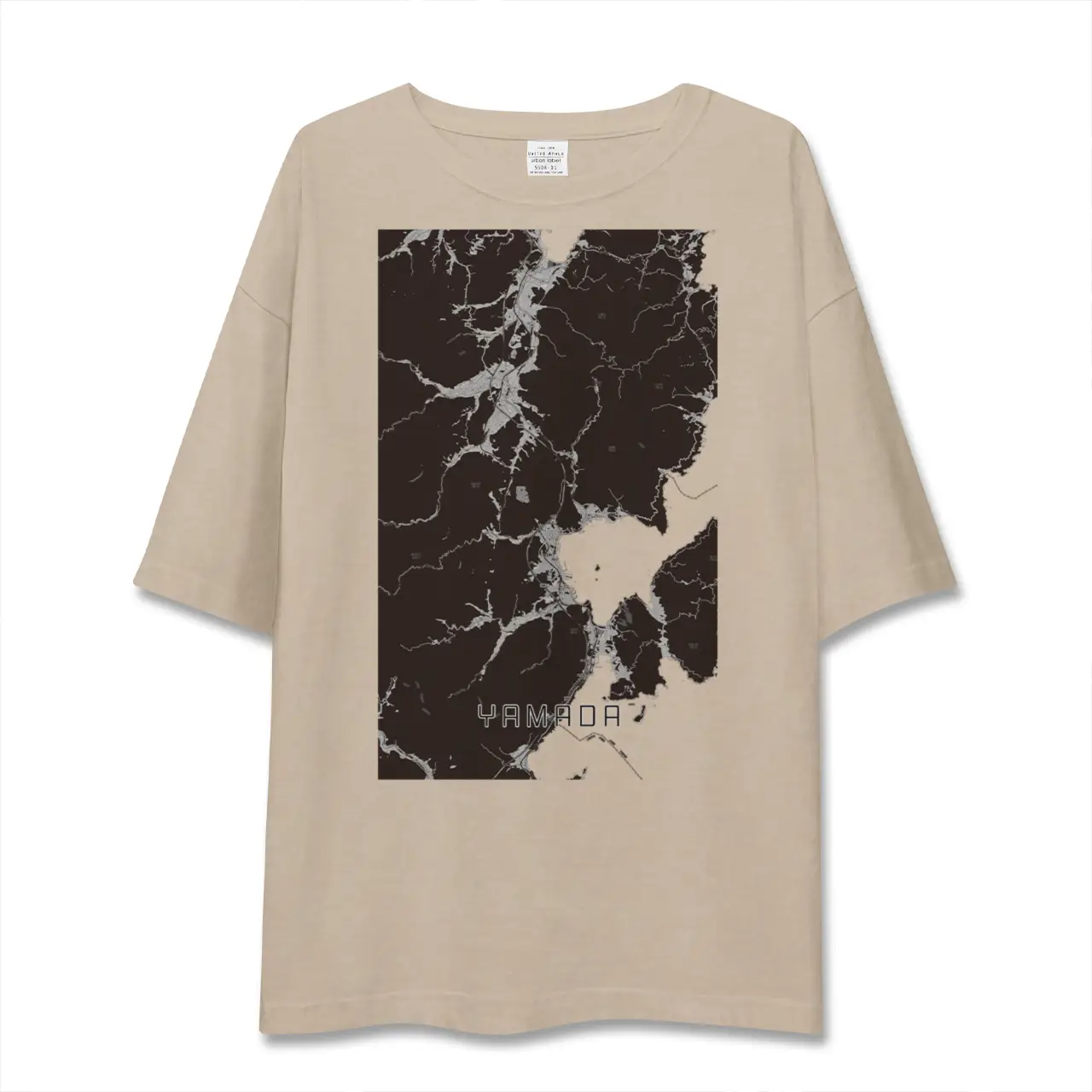 【山田(岩手県)(岩手県)】地図柄ビッグシルエットTシャツ