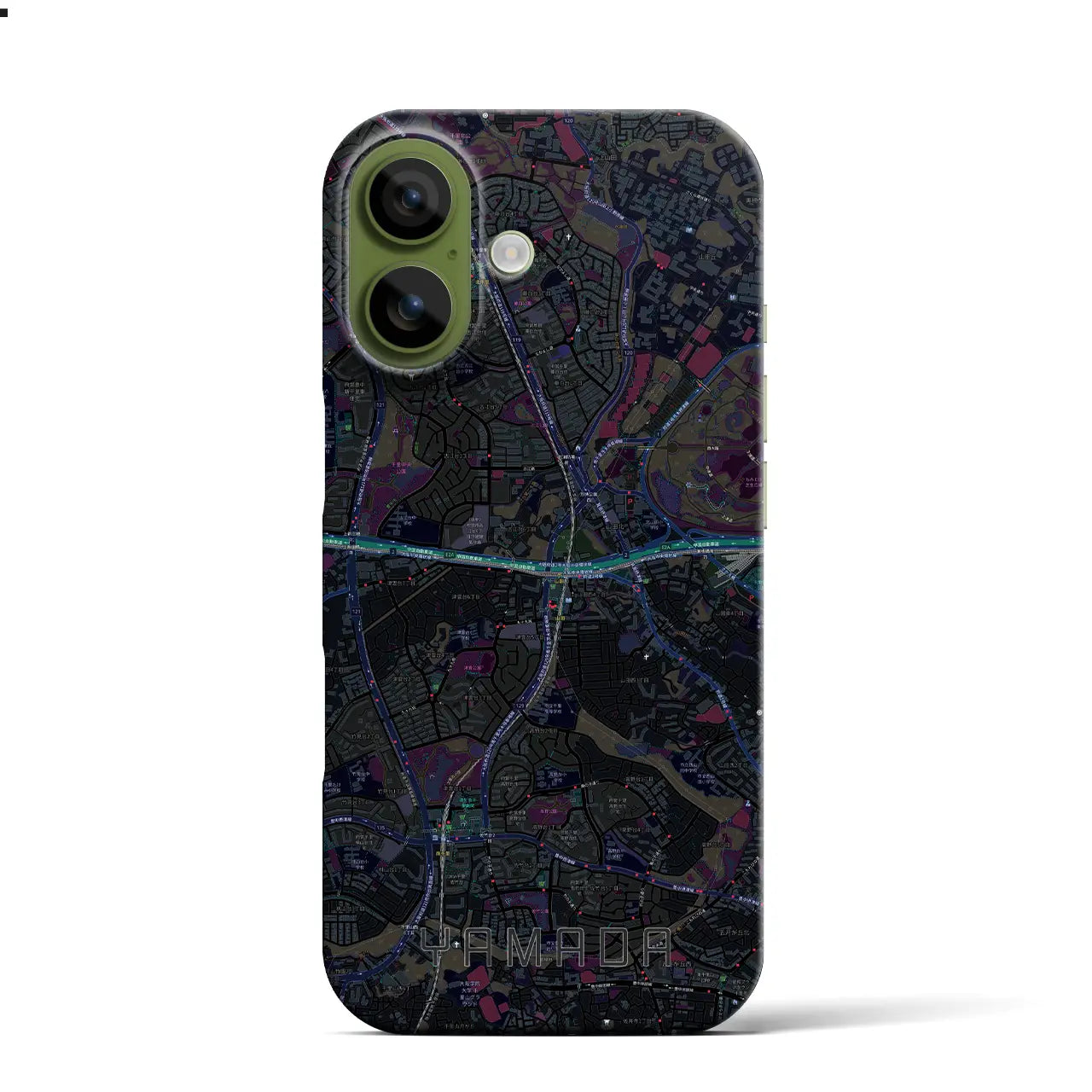 【山田(大阪府)】地図柄iPhoneケース(バックカバータイプ)