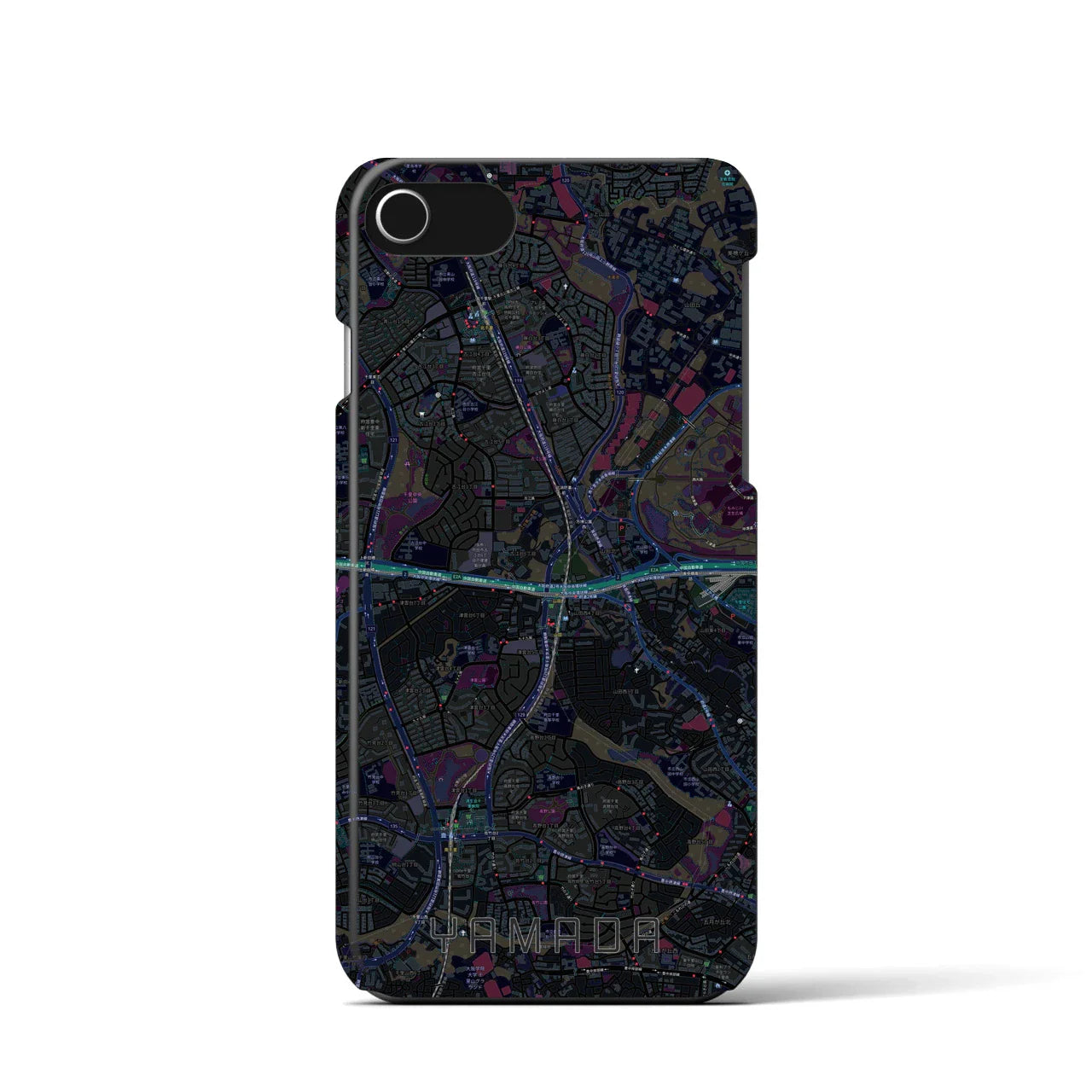 【山田(大阪府)】地図柄iPhoneケース(バックカバータイプ)