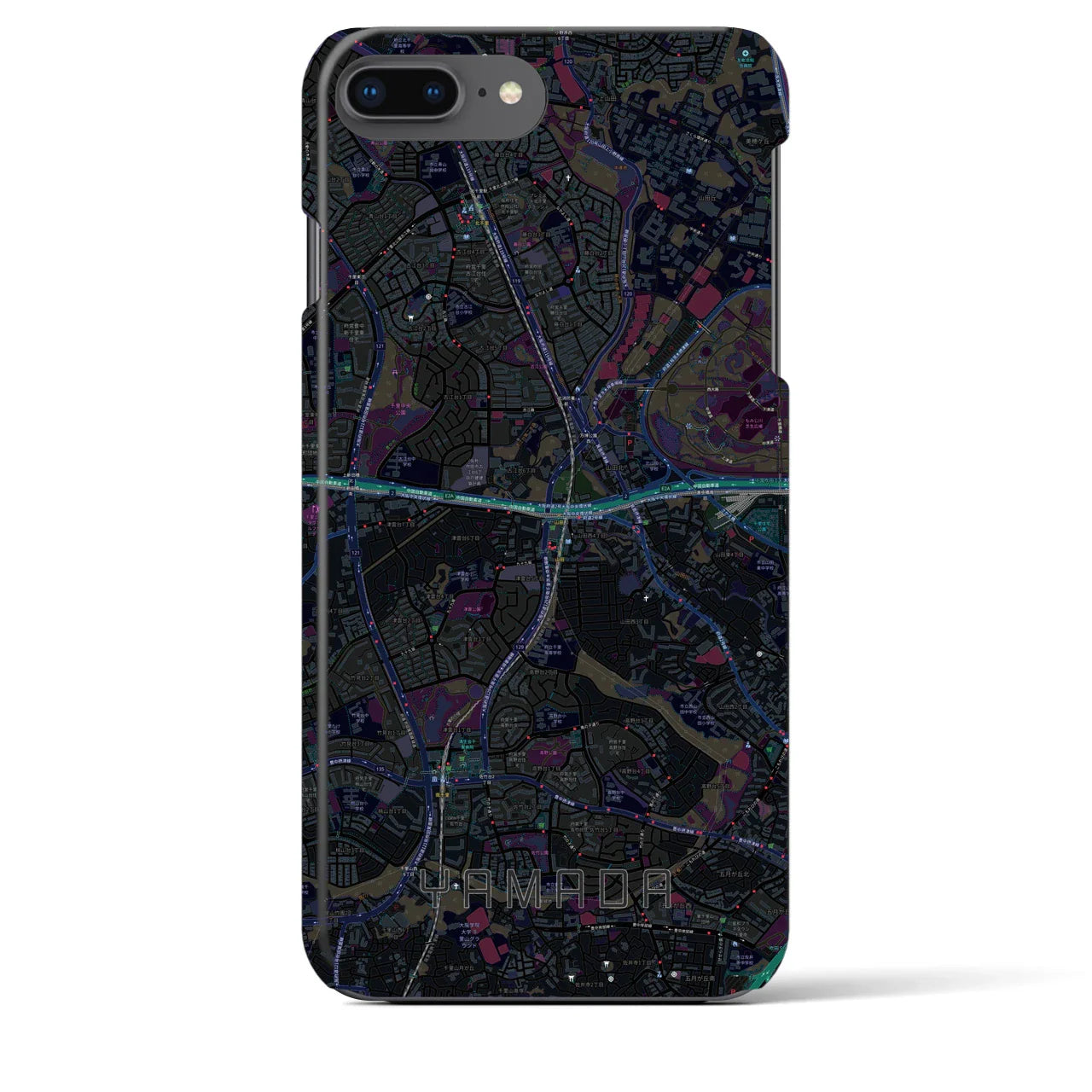 【山田(大阪府)】地図柄iPhoneケース(バックカバータイプ)