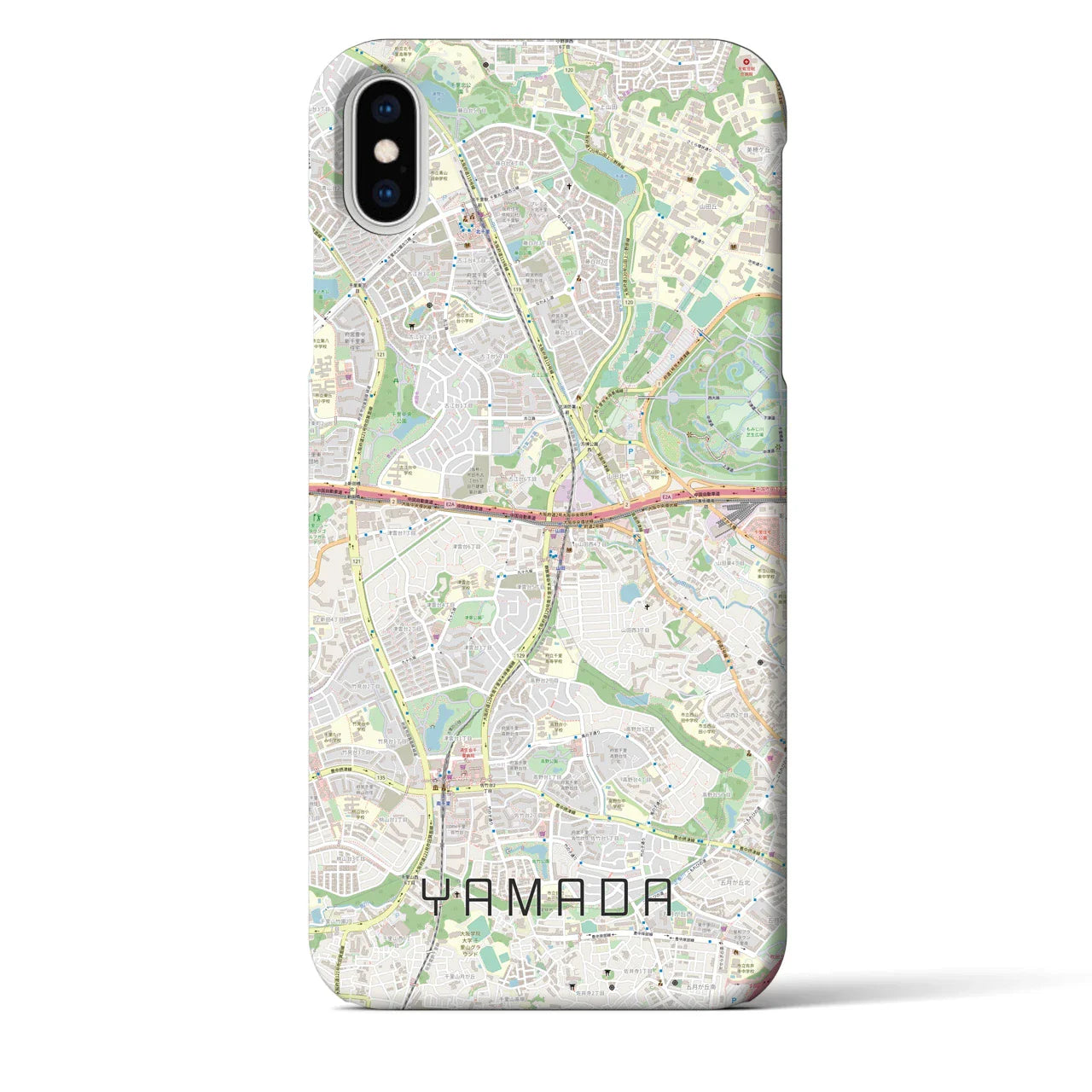 【山田(大阪府)】地図柄iPhoneケース(バックカバータイプ)