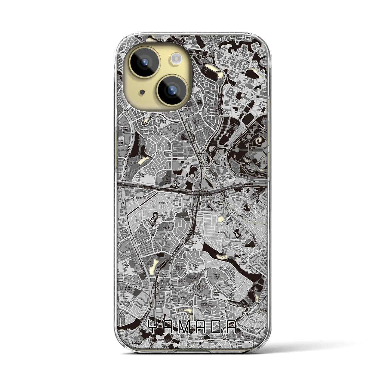 【山田(大阪府)】地図柄iPhoneケース(クリアタイプ)