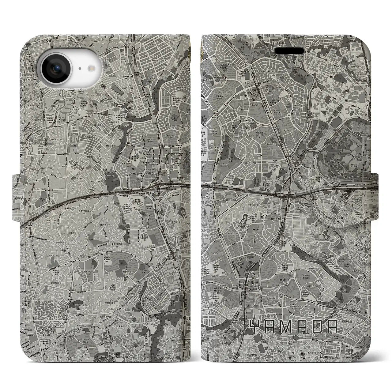 【山田(大阪府)】地図柄iPhoneケース(手帳タイプ)