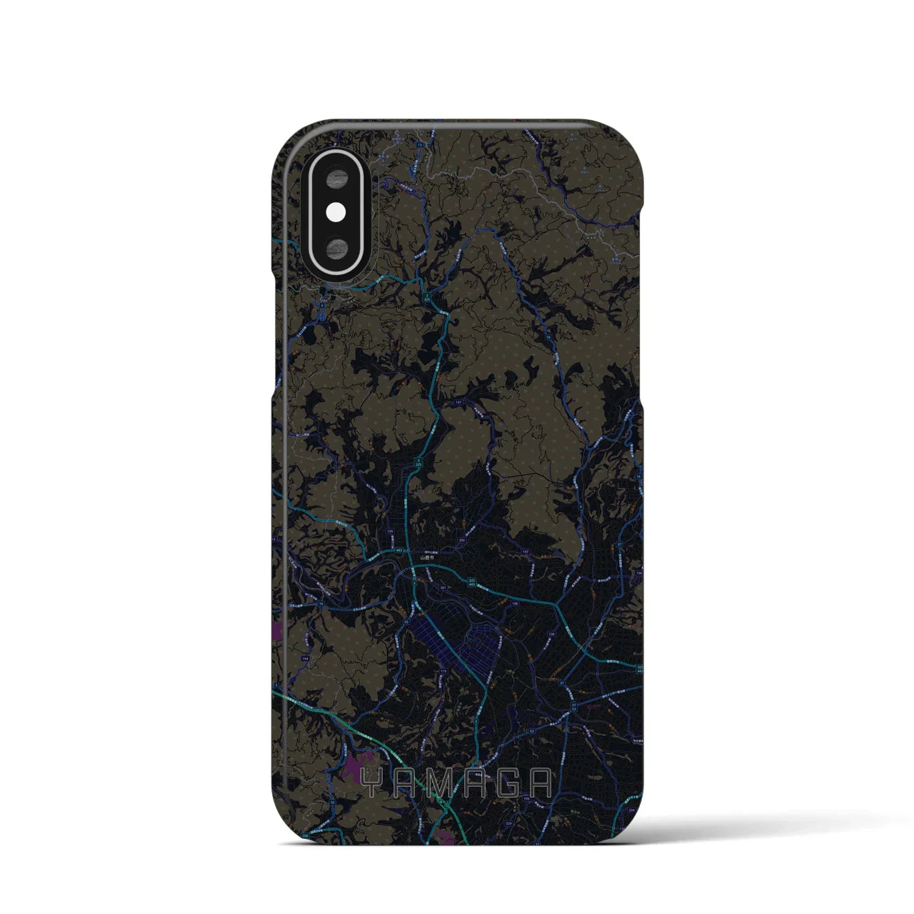 【山鹿(熊本県)】地図柄iPhoneケース(バックカバータイプ)