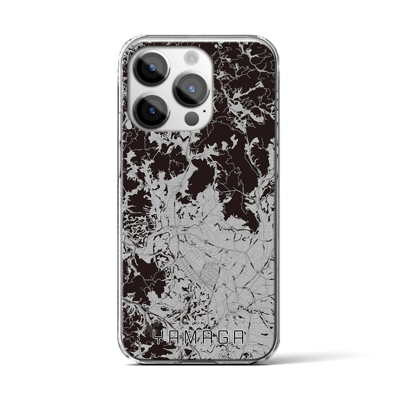 【山鹿(熊本県)】地図柄iPhoneケース(クリアタイプ)