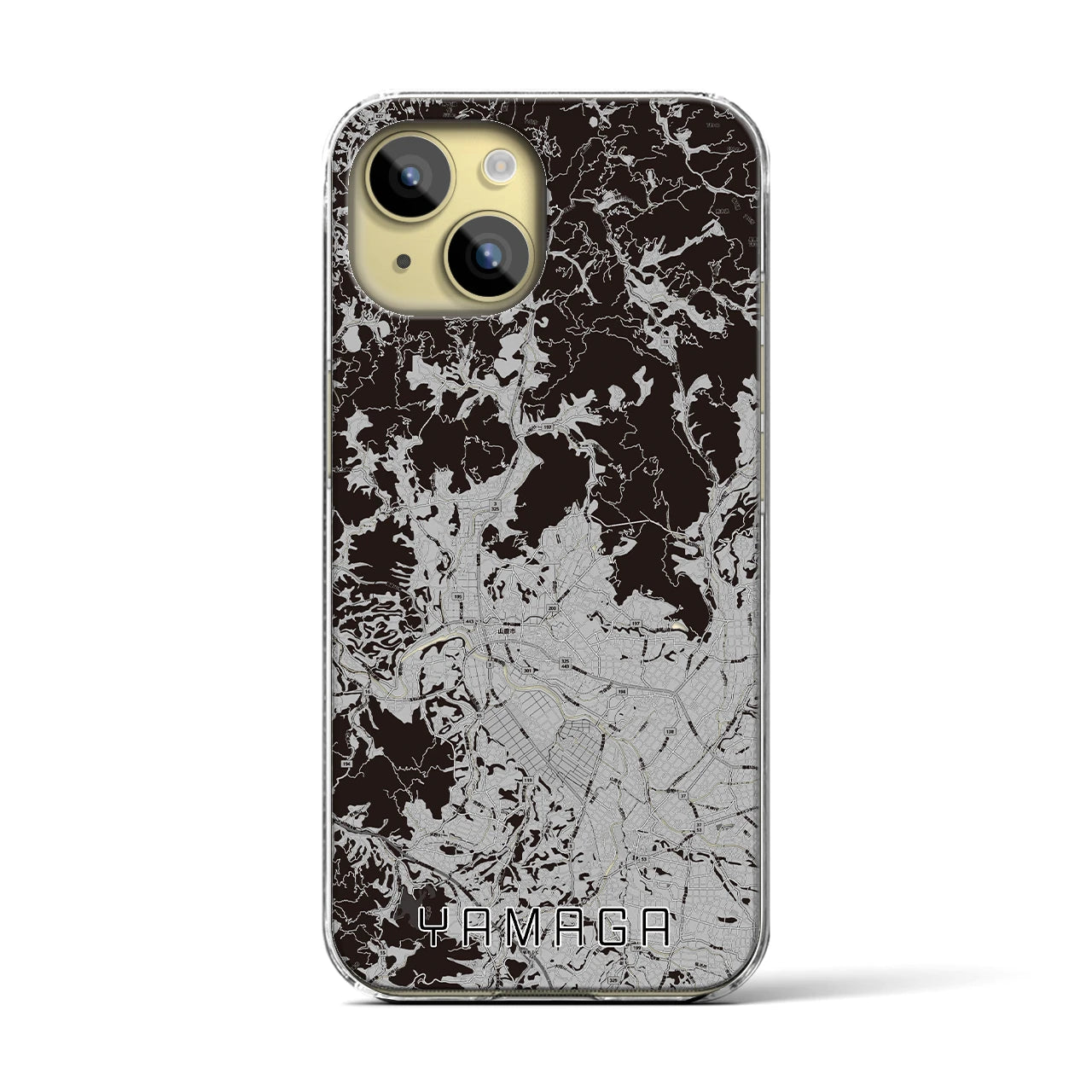 【山鹿(熊本県)】地図柄iPhoneケース(クリアタイプ)