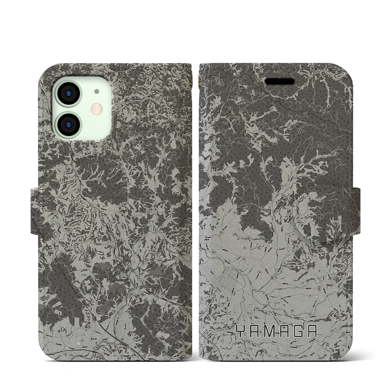 【山鹿(熊本県)】地図柄iPhoneケース(手帳タイプ)