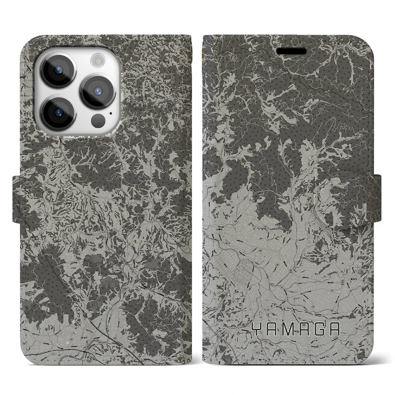 【山鹿(熊本県)】地図柄iPhoneケース(手帳タイプ)