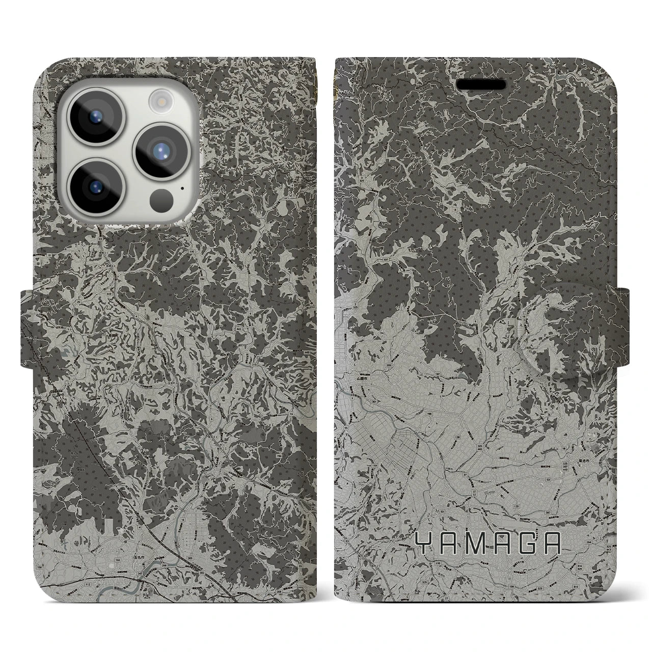 【山鹿(熊本県)】地図柄iPhoneケース(手帳タイプ)