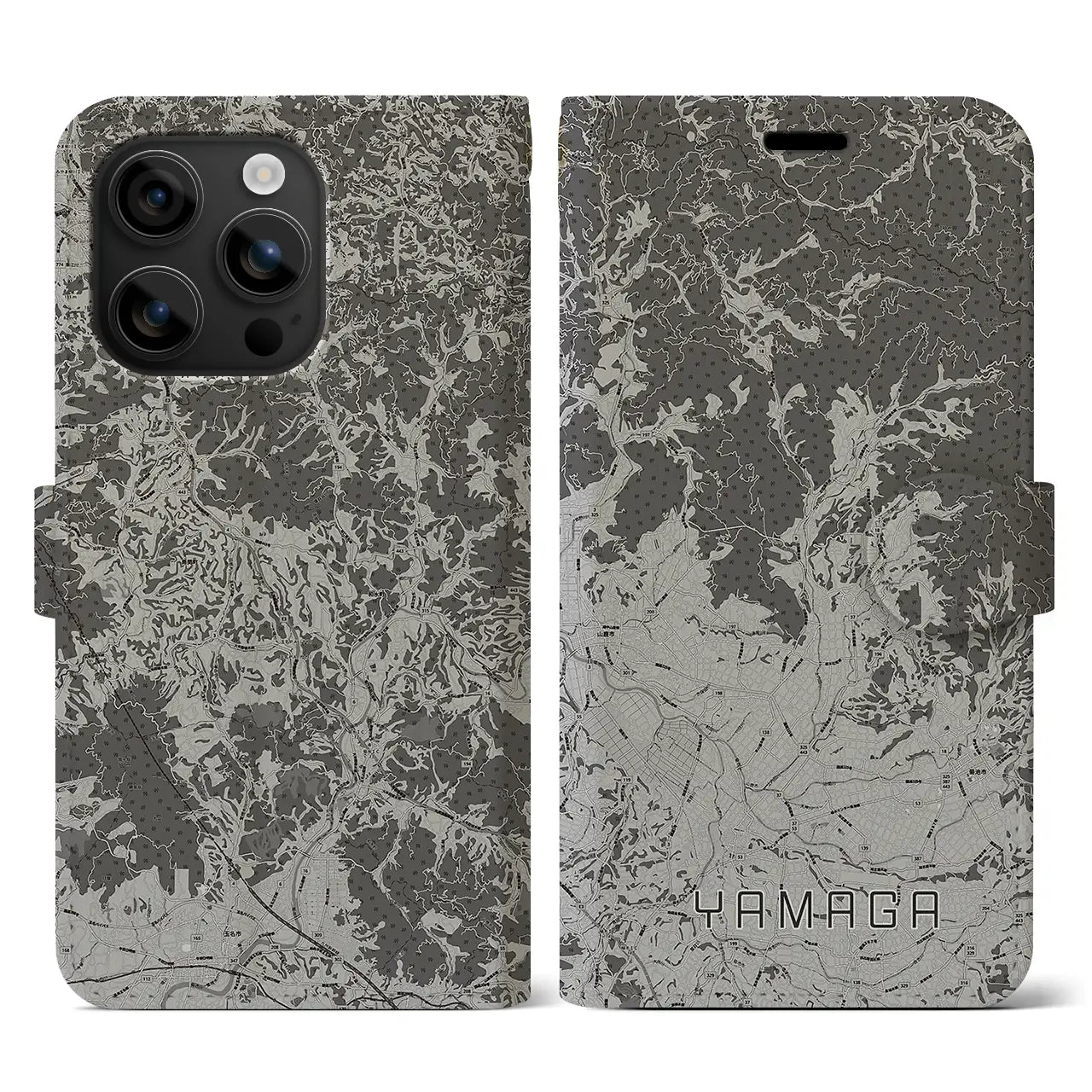 【山鹿(熊本県)】地図柄iPhoneケース(手帳タイプ)