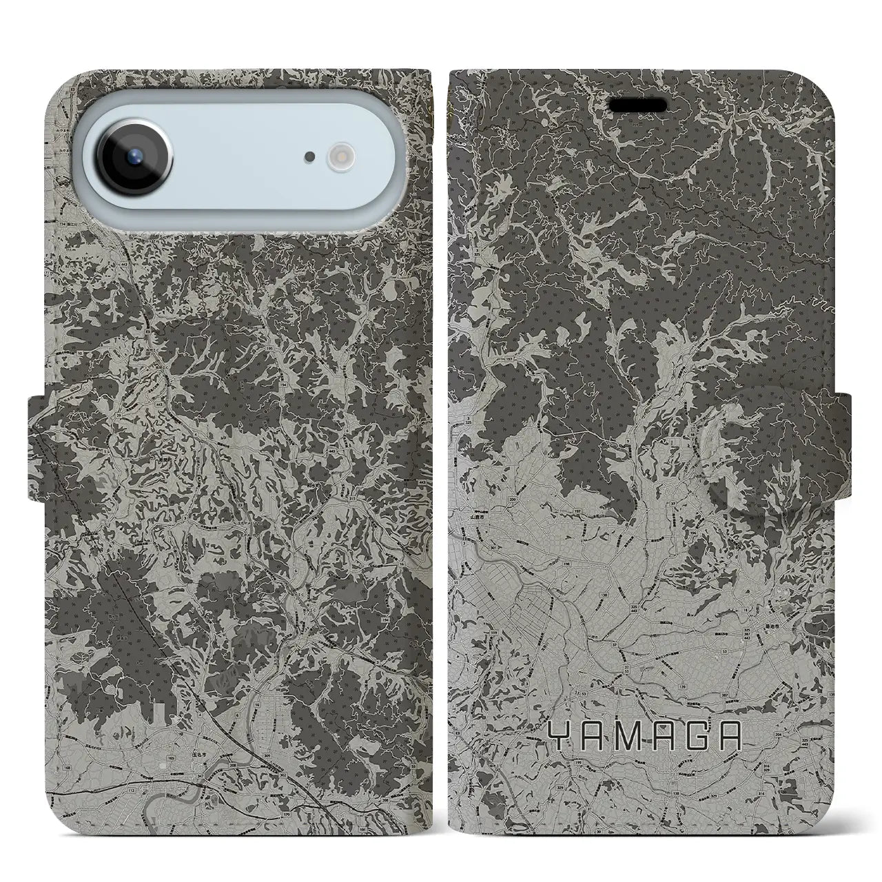 【山鹿(熊本県)】地図柄iPhoneケース(手帳タイプ)