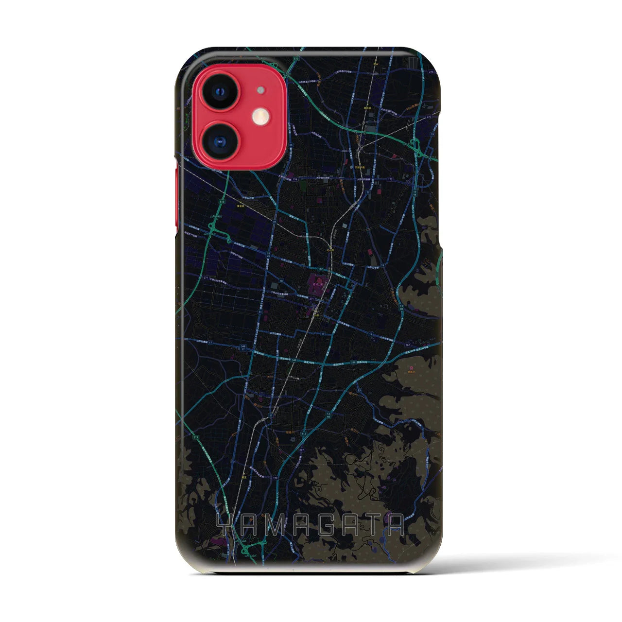 【山形(山形県)】地図柄iPhoneケース(バックカバータイプ)