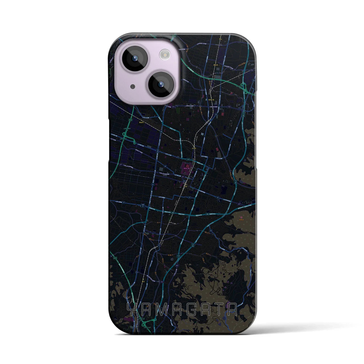 【山形(山形県)】地図柄iPhoneケース(バックカバータイプ)