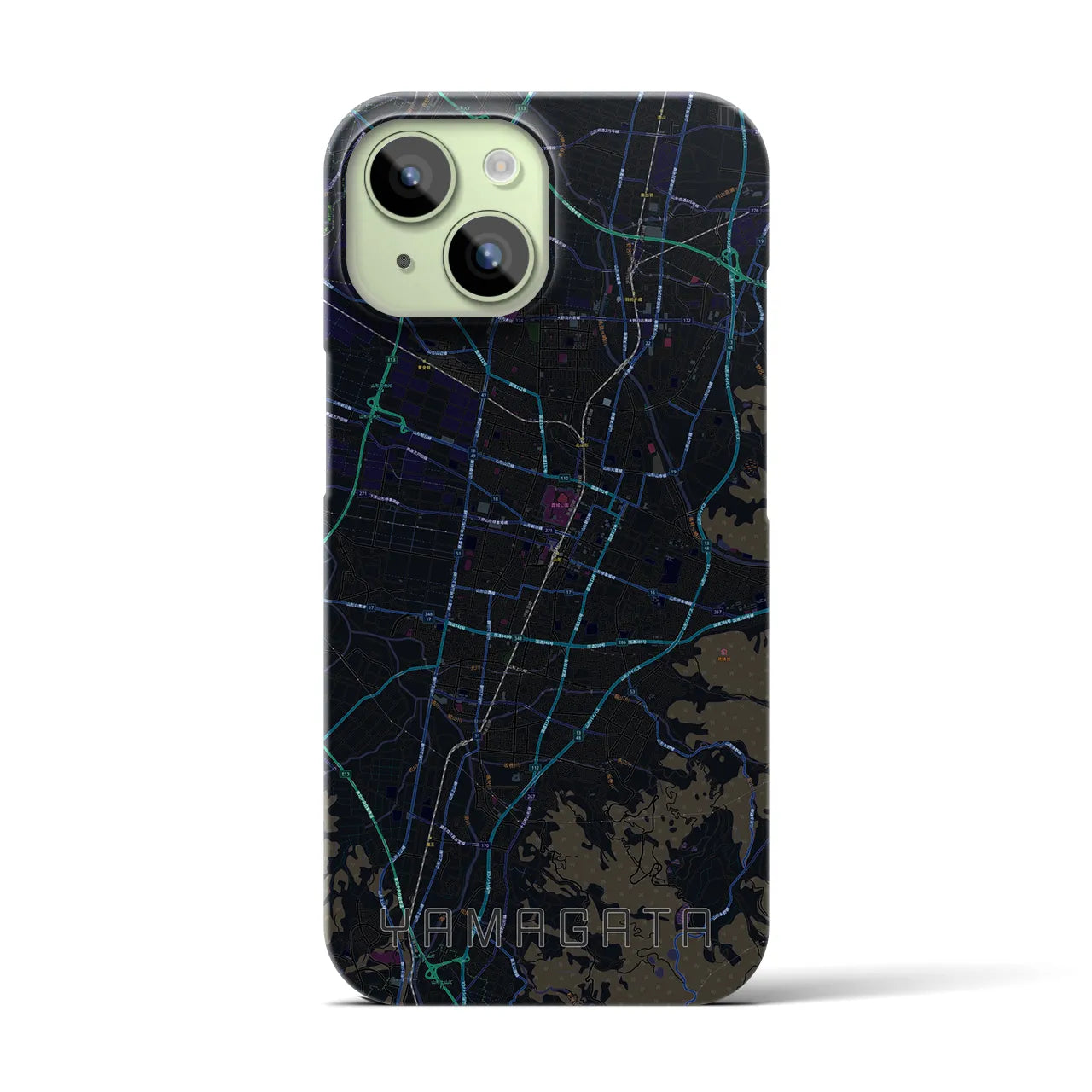 【山形(山形県)】地図柄iPhoneケース(バックカバータイプ)
