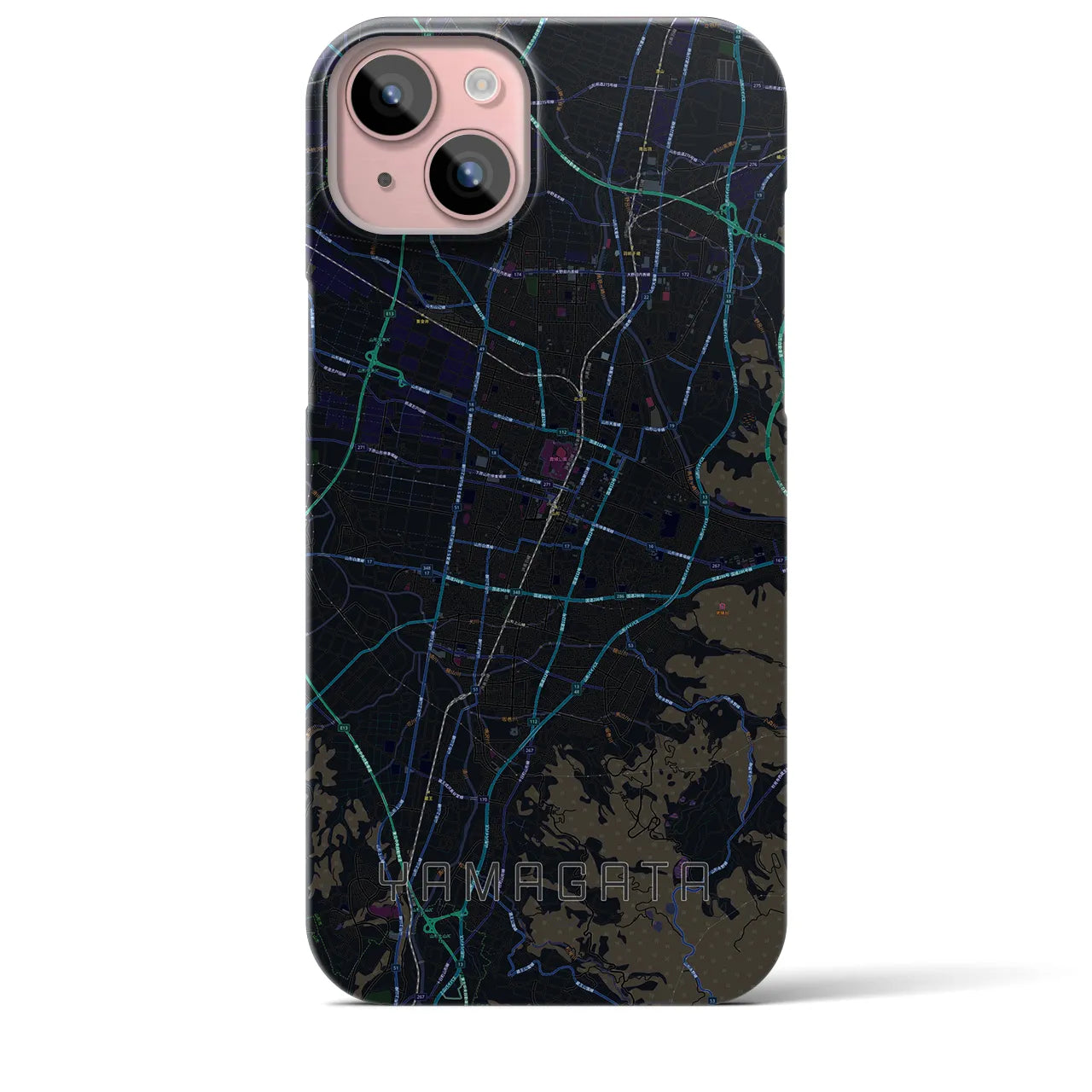 【山形(山形県)】地図柄iPhoneケース(バックカバータイプ)