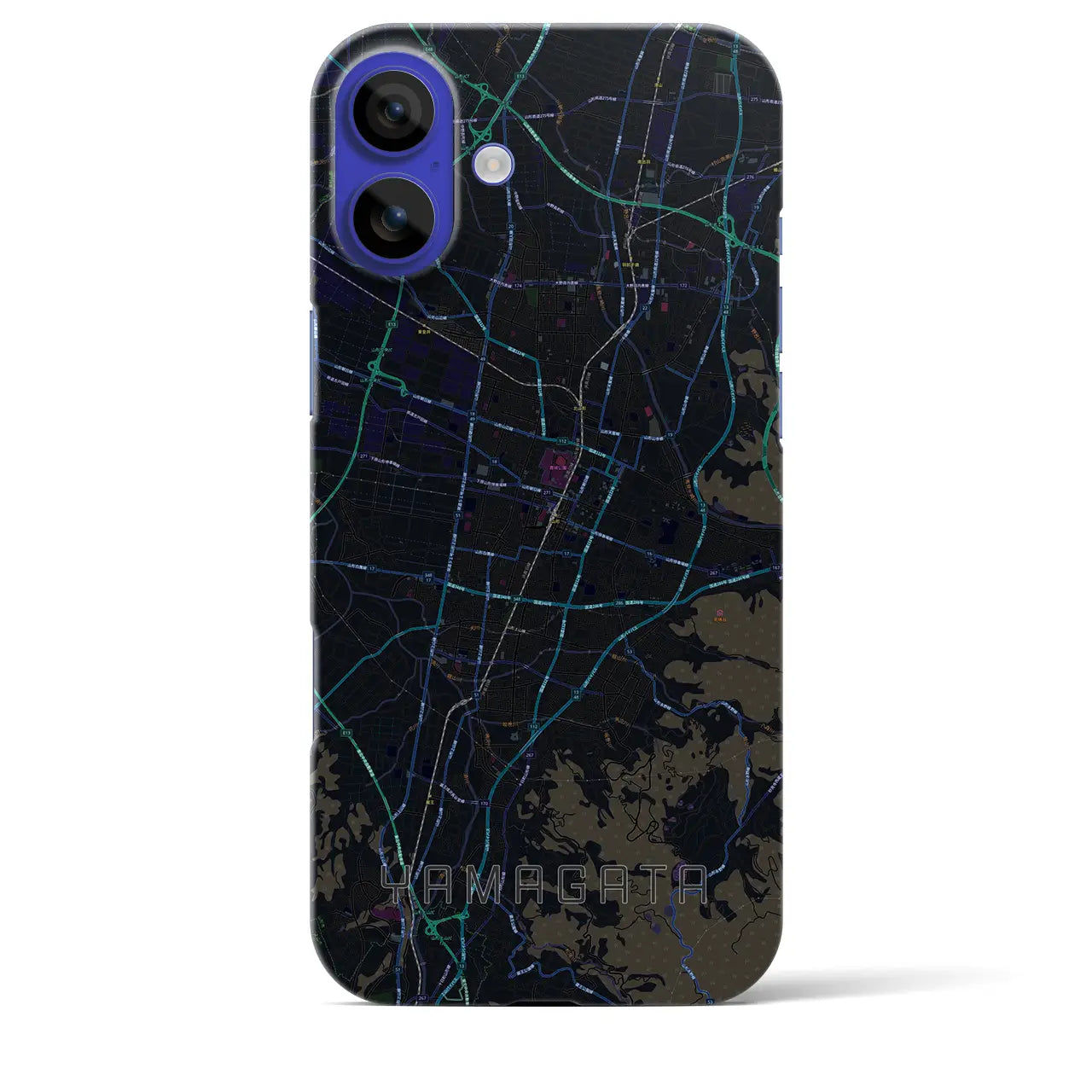【山形(山形県)】地図柄iPhoneケース(バックカバータイプ)