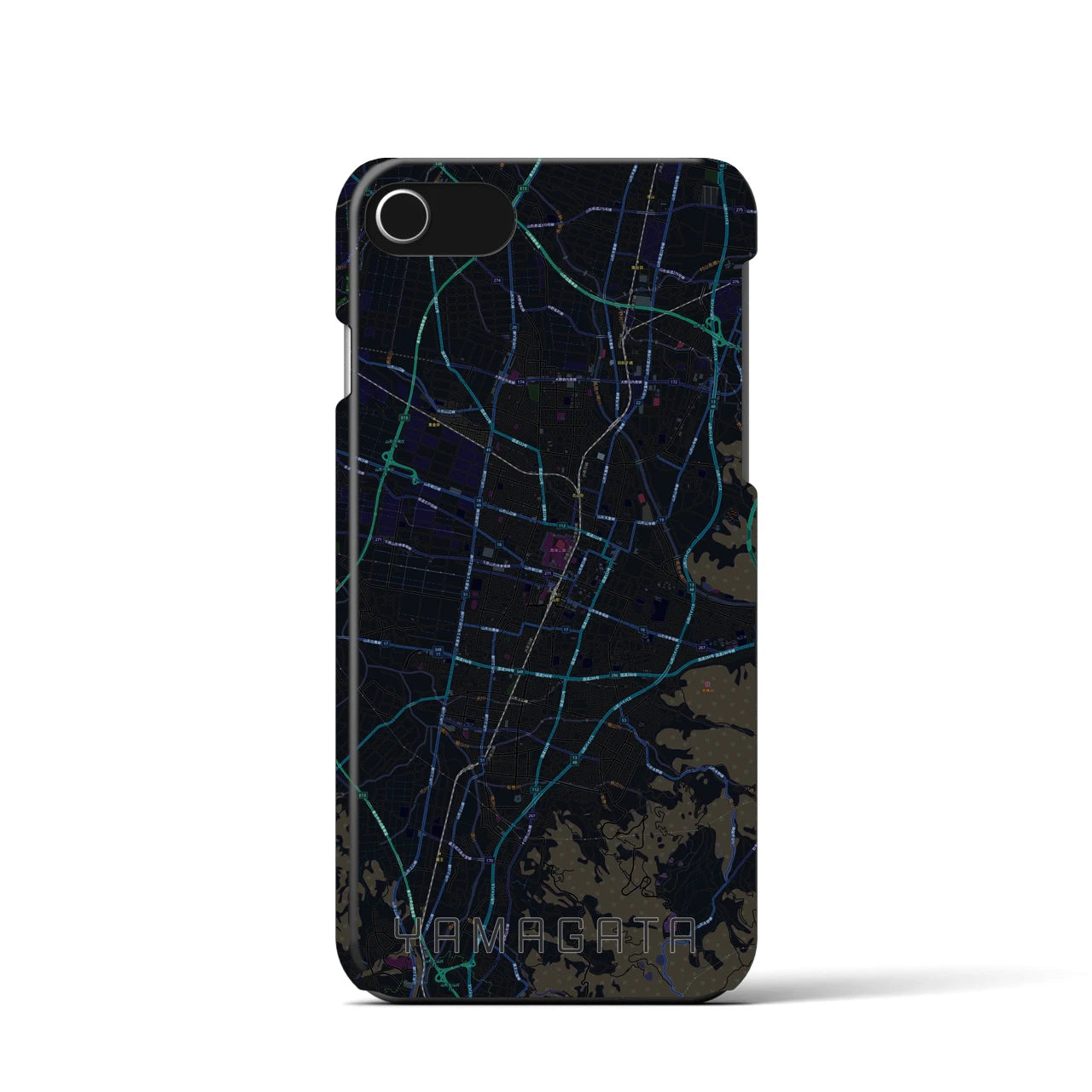 【山形(山形県)】地図柄iPhoneケース(バックカバータイプ)