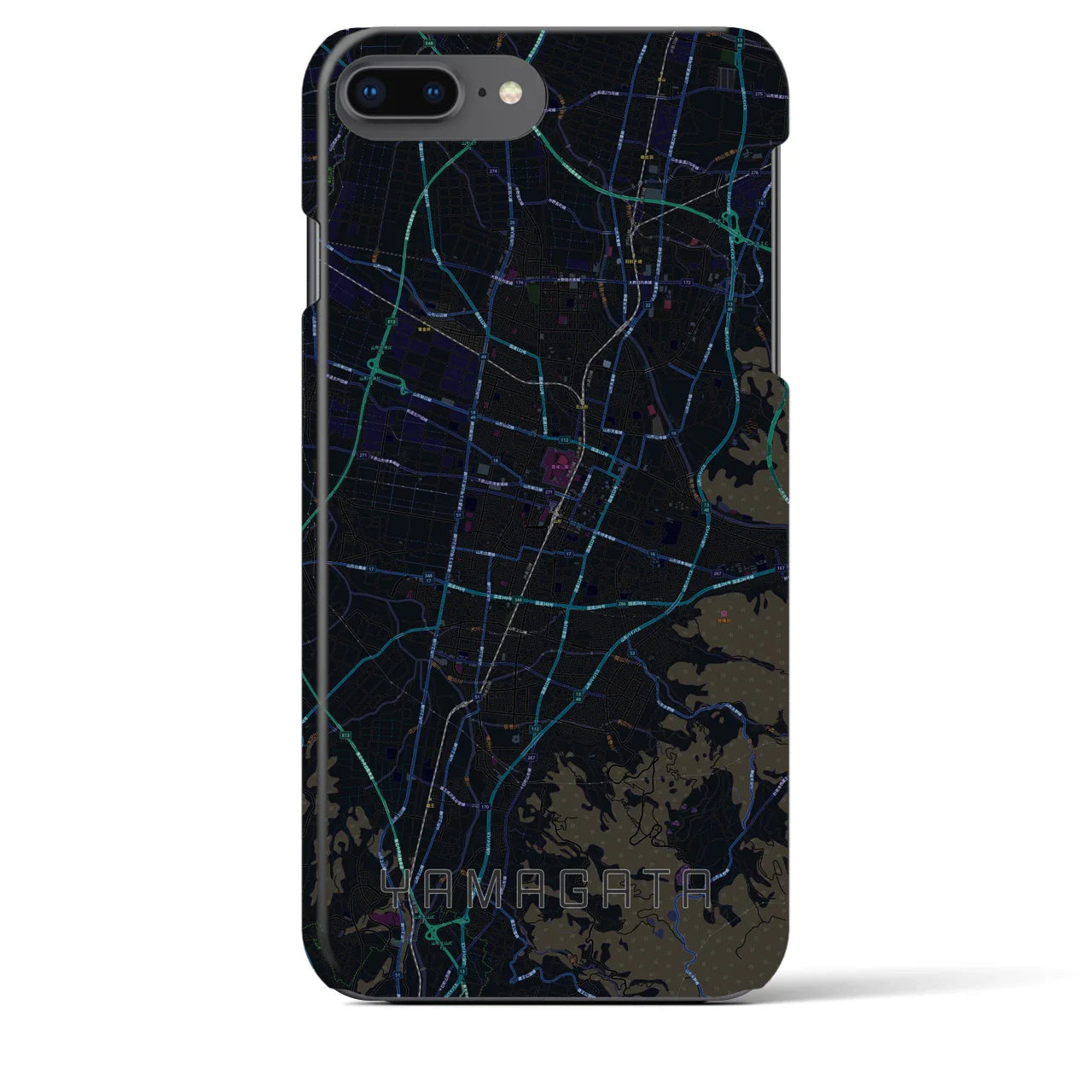 【山形(山形県)】地図柄iPhoneケース(バックカバータイプ)
