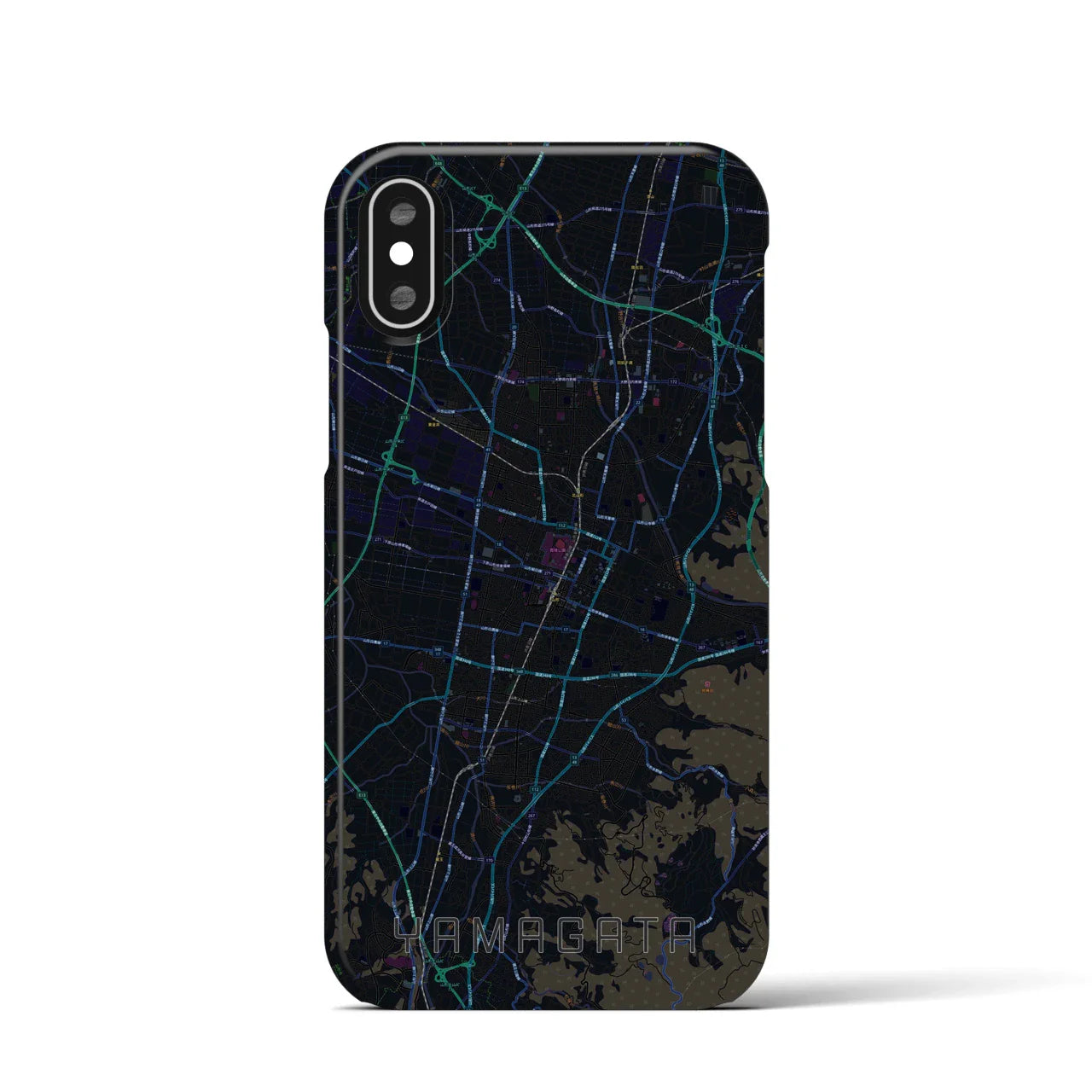 【山形(山形県)】地図柄iPhoneケース(バックカバータイプ)