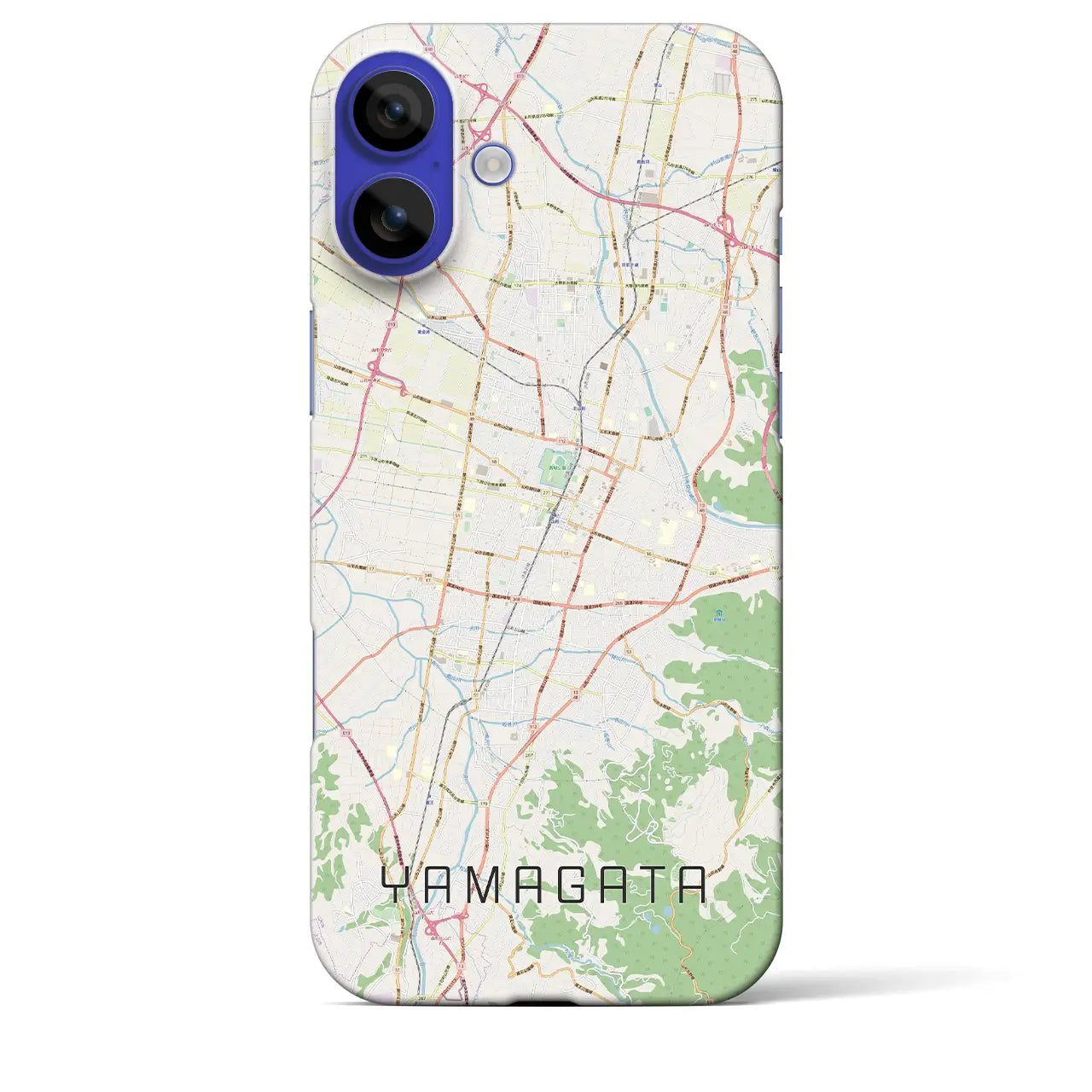 【山形(山形県)】地図柄iPhoneケース(バックカバータイプ)ナチュラル・iPhone 16 Pro Max 用