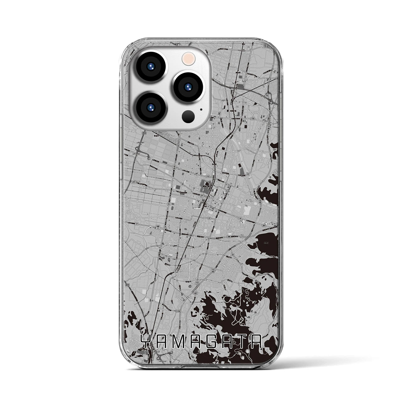 【山形(山形県)】地図柄iPhoneケース(クリアタイプ)